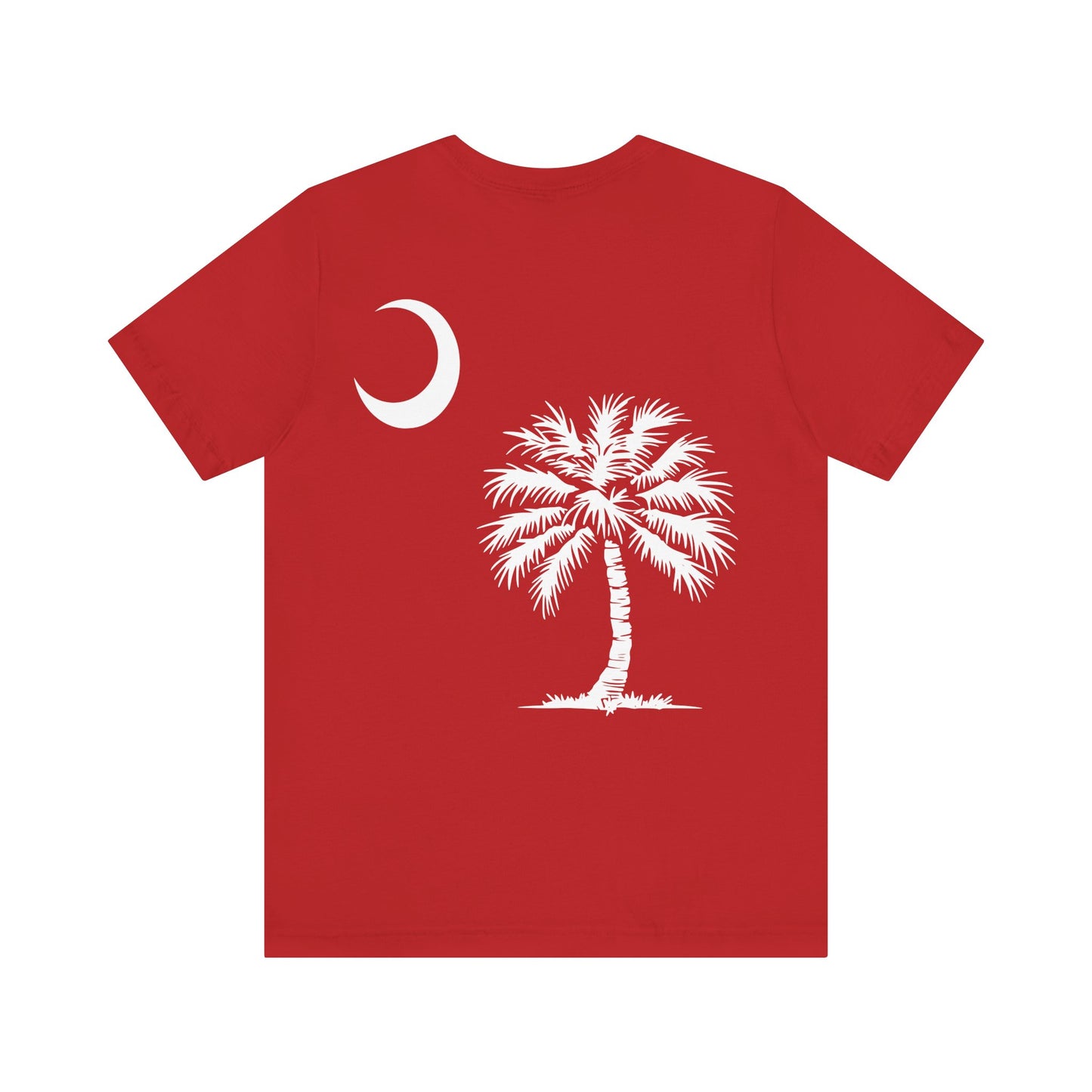 Palmetto Tree and Crescent - Front and Back Print - Unisex Jersey Short Sleeve Tee