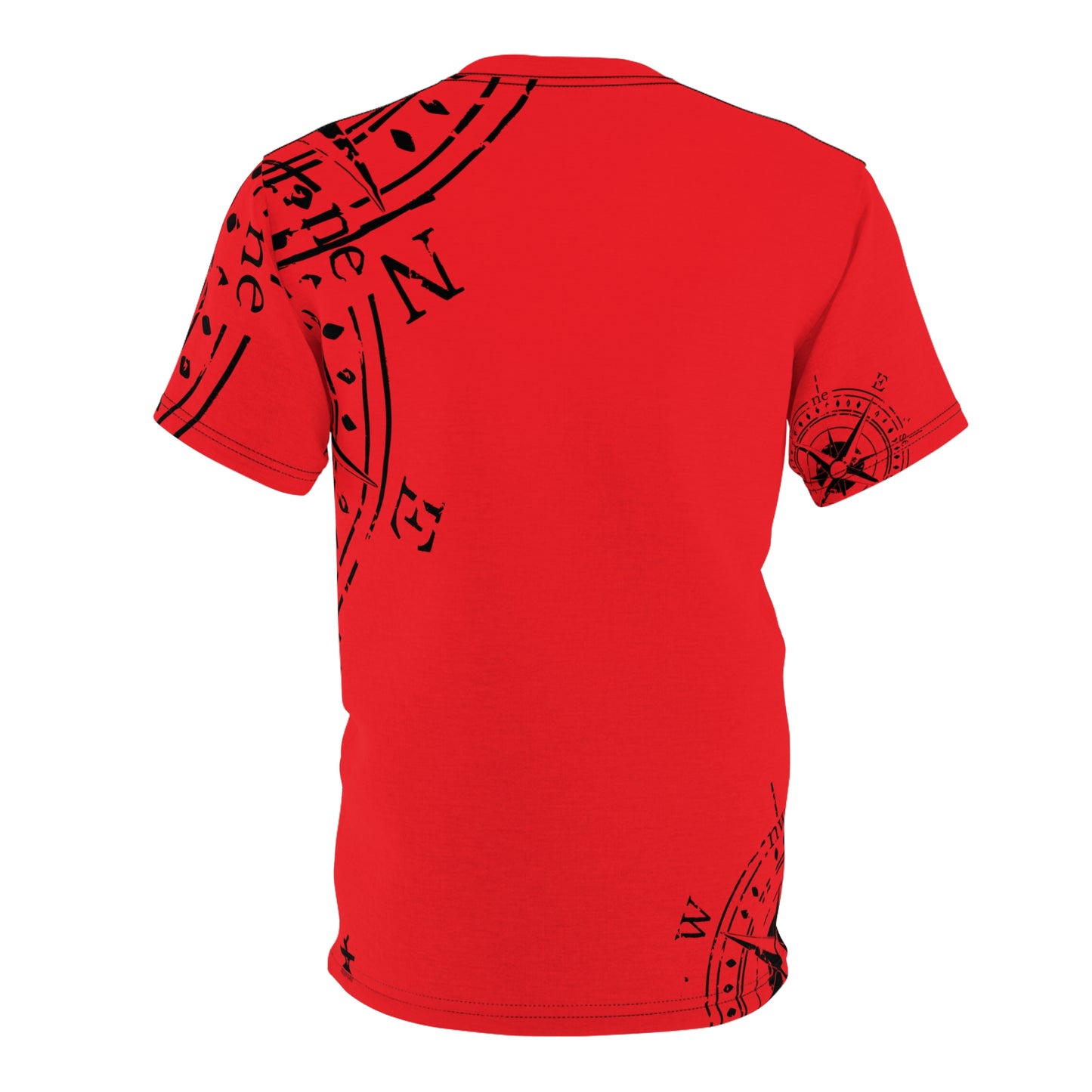 TF - Compass Abstract - Red - Unisex Cut & Sew Tee (AOP)