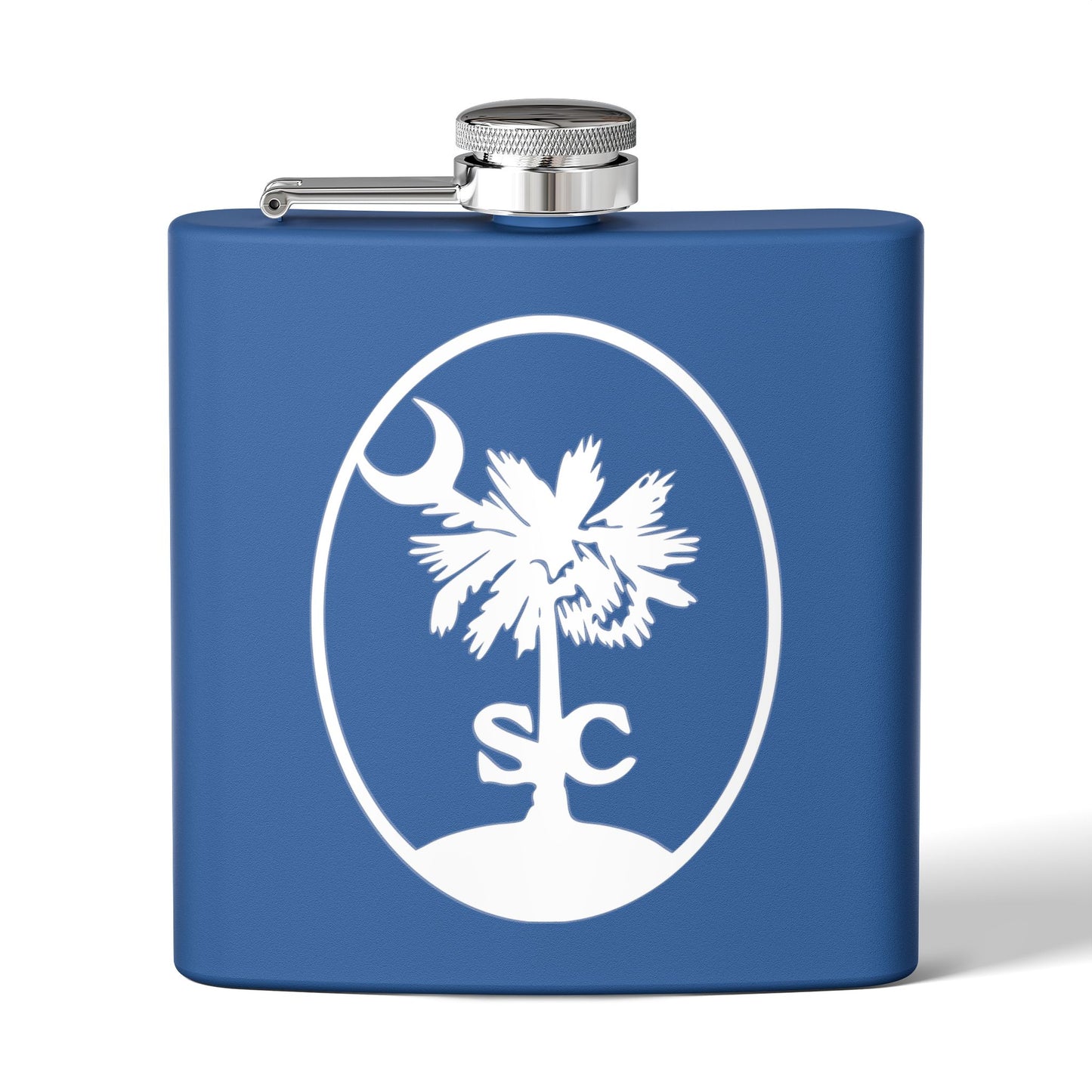 CDO - Palmetto and Crescent in an Oval - Stainless Steel Flask | Perfect Gift for Groomsmen, Travel, Weddings, Outdoor Adventures, Tailgating