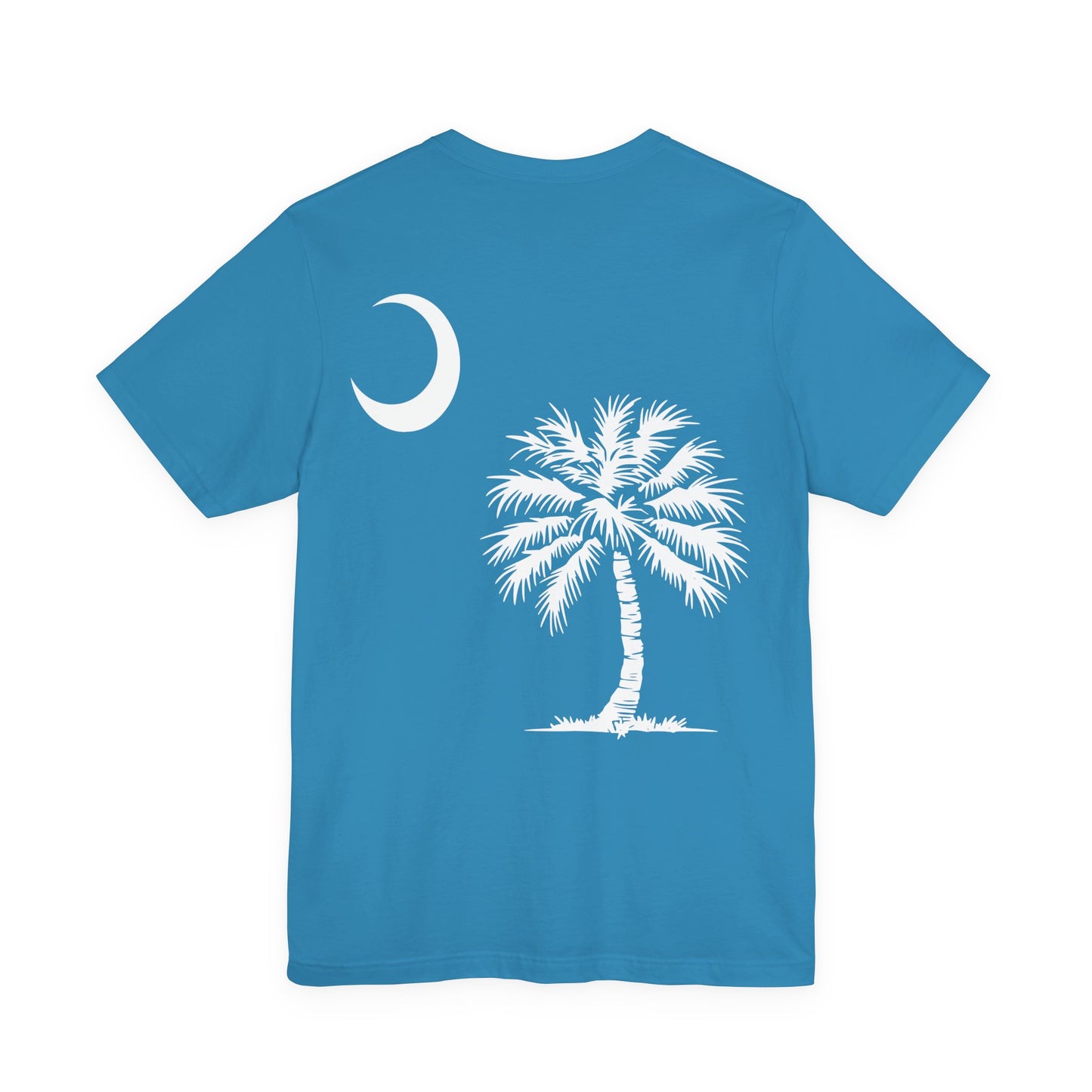 Palmetto Tree and Crescent - Front and Back Print - Unisex Jersey Short Sleeve Tee