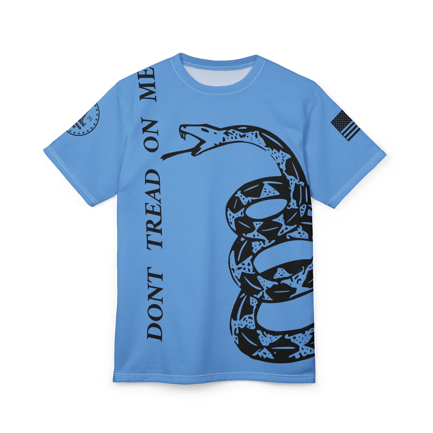 TF - We The People -Dont Tread On Me Abstract Tee - Blue-Unisex Cut & Sew Tee (AOP)