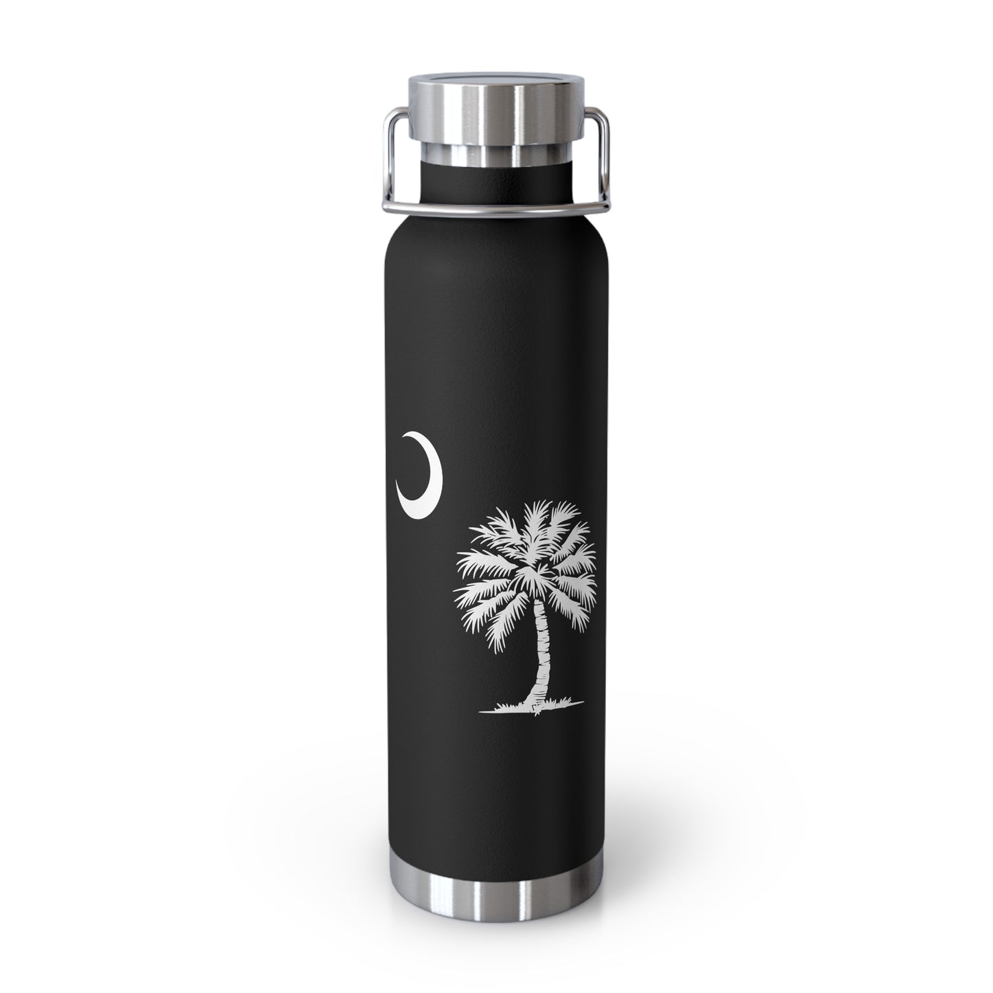 CDO - Palmetto and Crescent - Stylish Insulated Water Bottle, 22oz, Copper Vacuum Flask, Outdoor Hydration Gift, Eco-Friendly Travel Mug, SC Palmetto State Design
