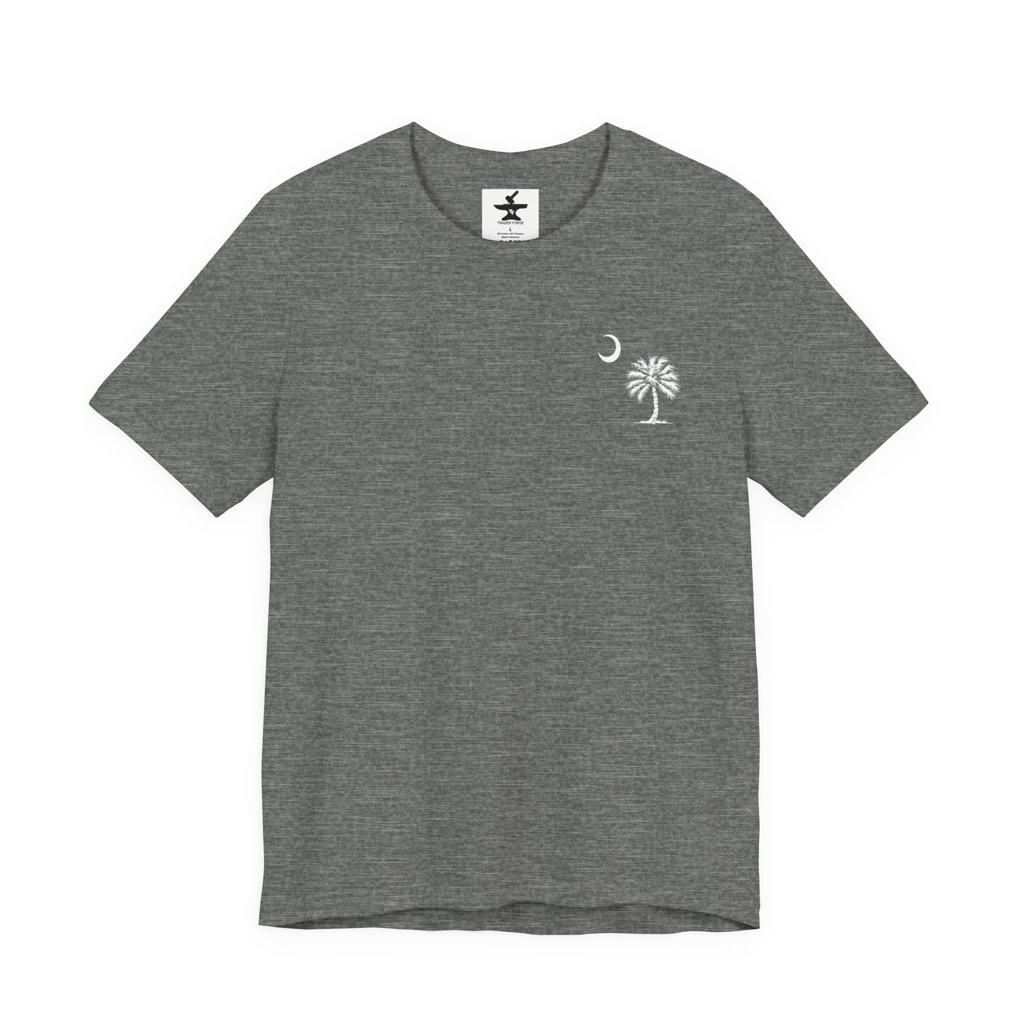 Palmetto Tree and Crescent - Front and Back Print - Unisex Jersey Short Sleeve Tee