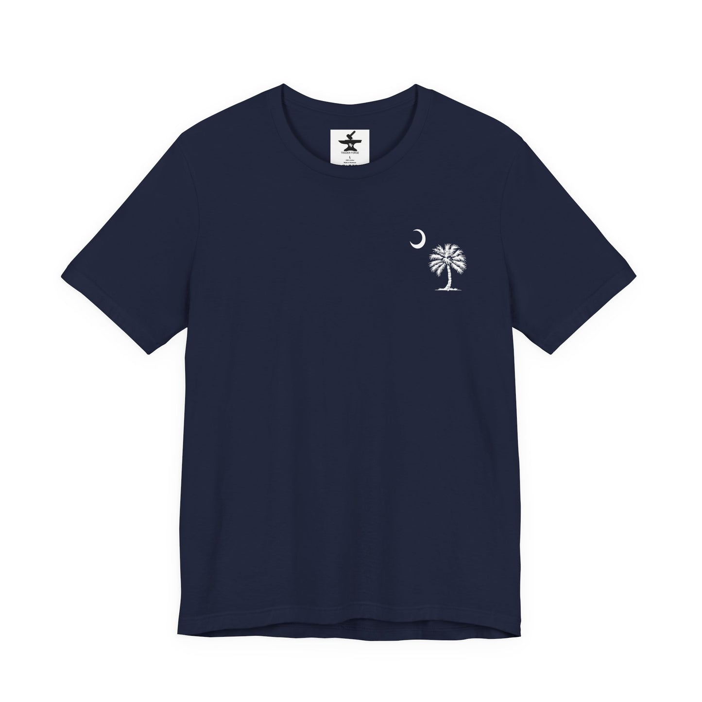 Palmetto Tree and Crescent - Front and Back Print - Unisex Jersey Short Sleeve Tee