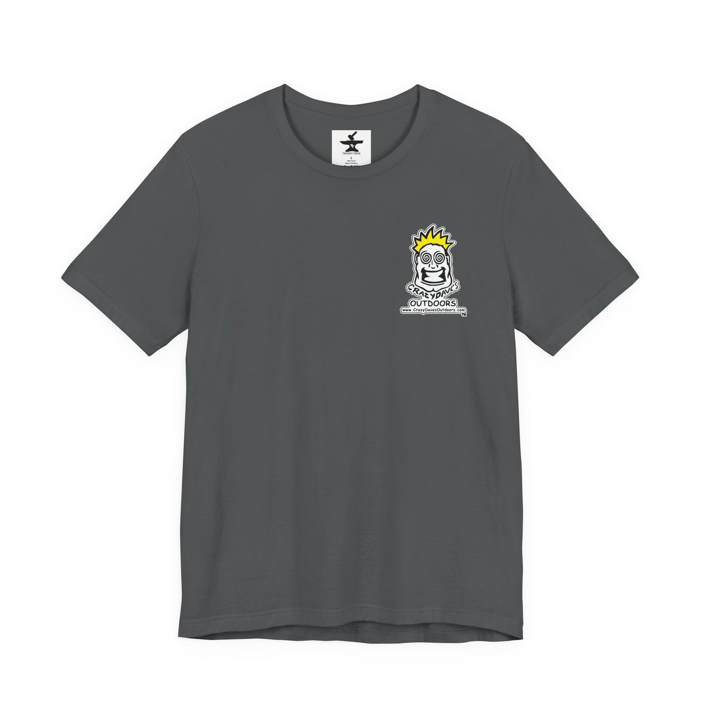 Crazy Daves Outdoors Logo Front and Back- Tee - Front- Unisex Jersey Short Sleeve Tee