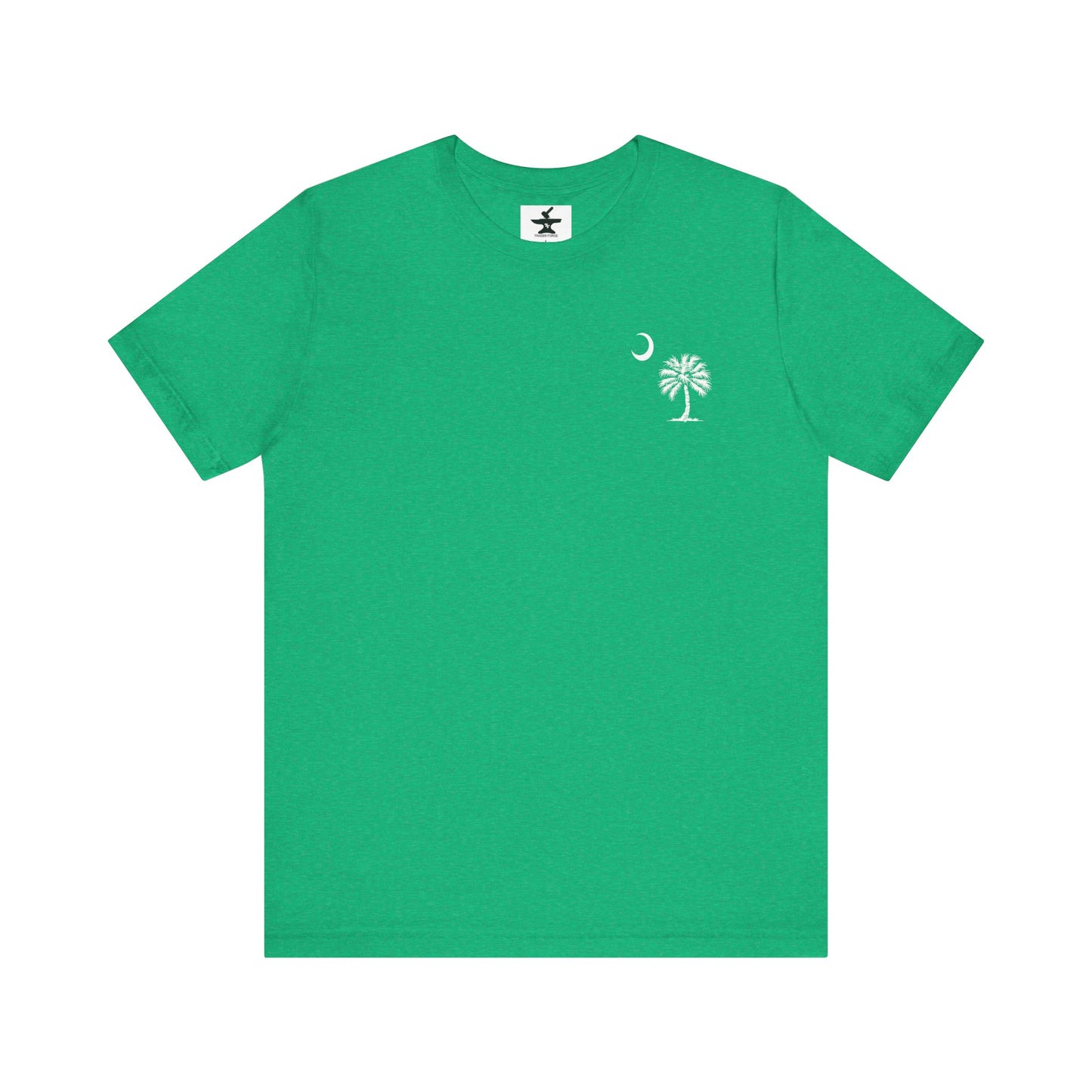 Palmetto Tree and Crescent - Front and Back Print - Unisex Jersey Short Sleeve Tee