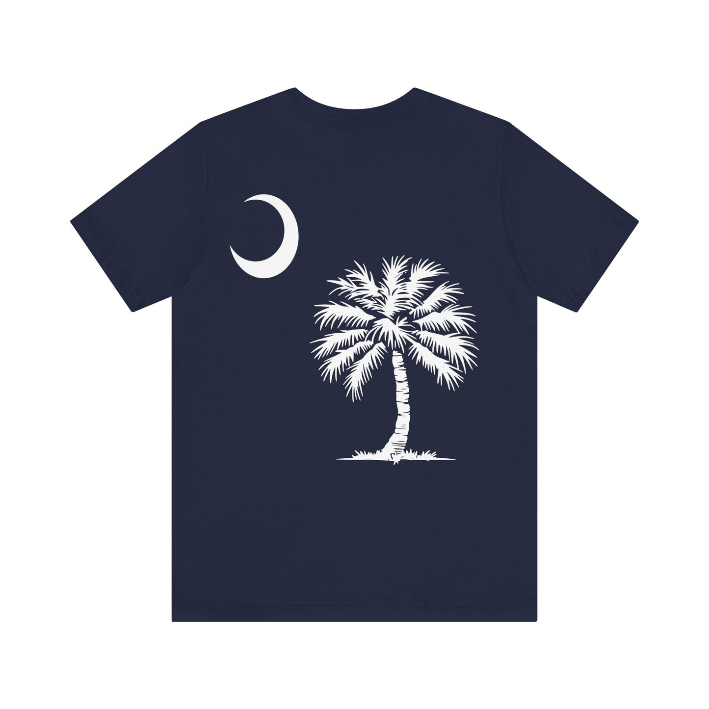 Palmetto Tree and Crescent - Front and Back Print - Unisex Jersey Short Sleeve Tee