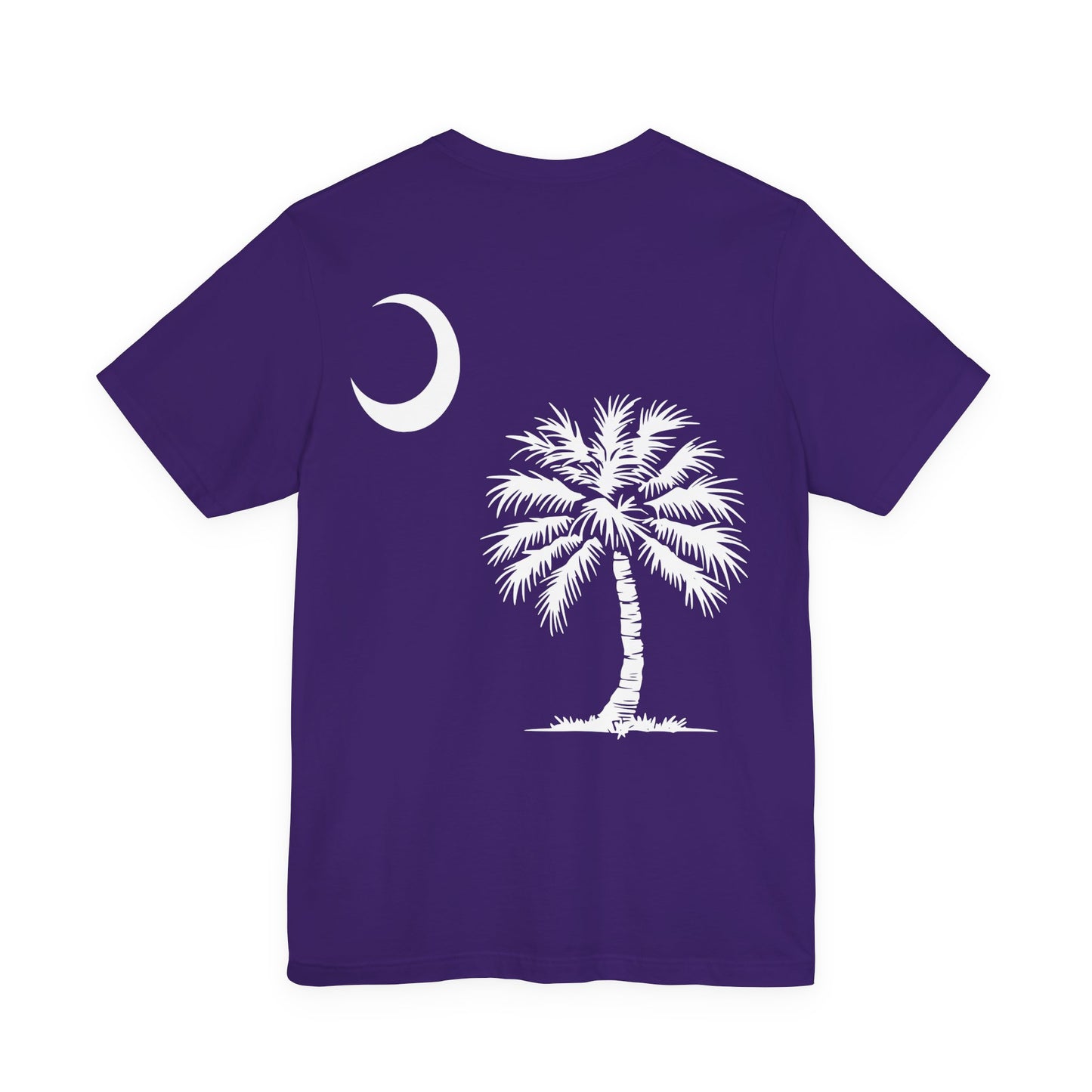 Palmetto Tree and Crescent - Front and Back Print - Unisex Jersey Short Sleeve Tee