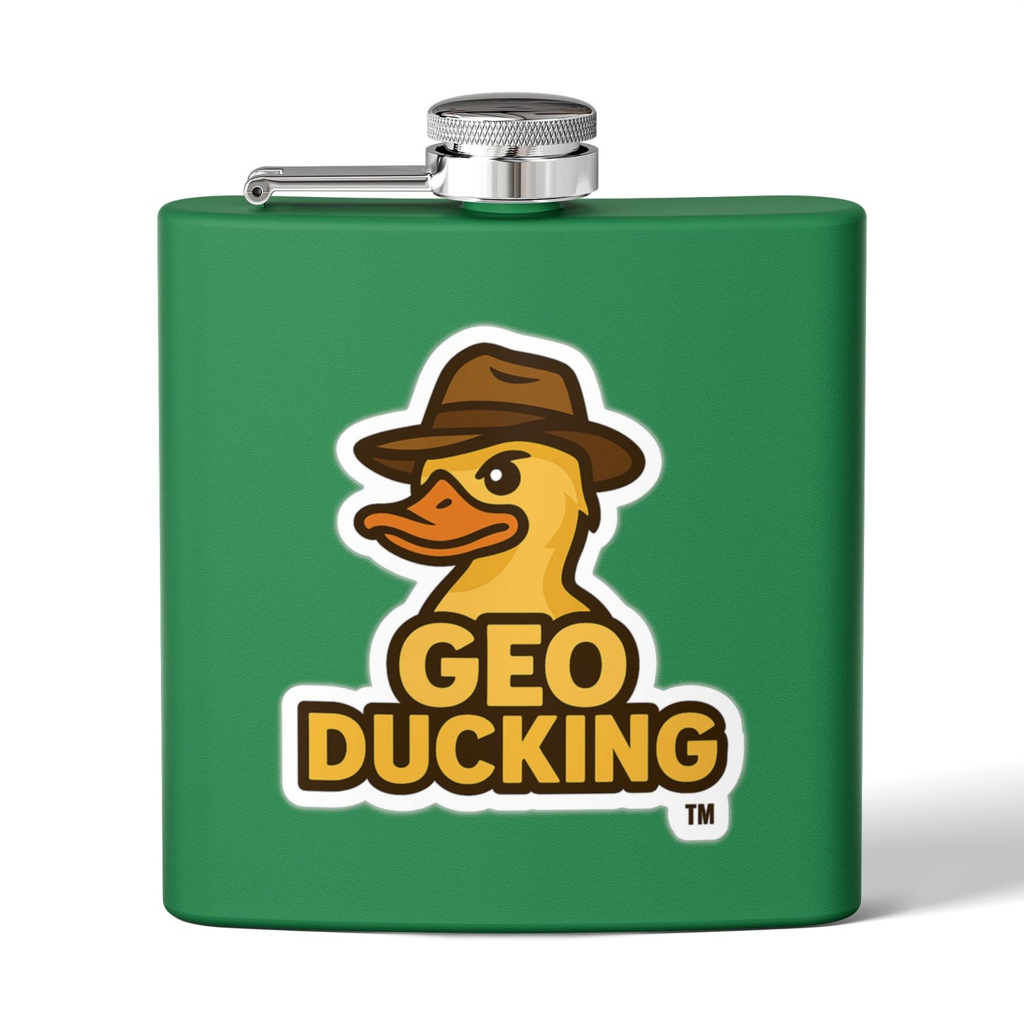 CDO - GeoDucking Flask - Palmetto and Crescent in an Oval - Stainless Steel Flask | Perfect Gift for Groomsmen, Travel, Weddings, Outdoor Adventures, Tailgating