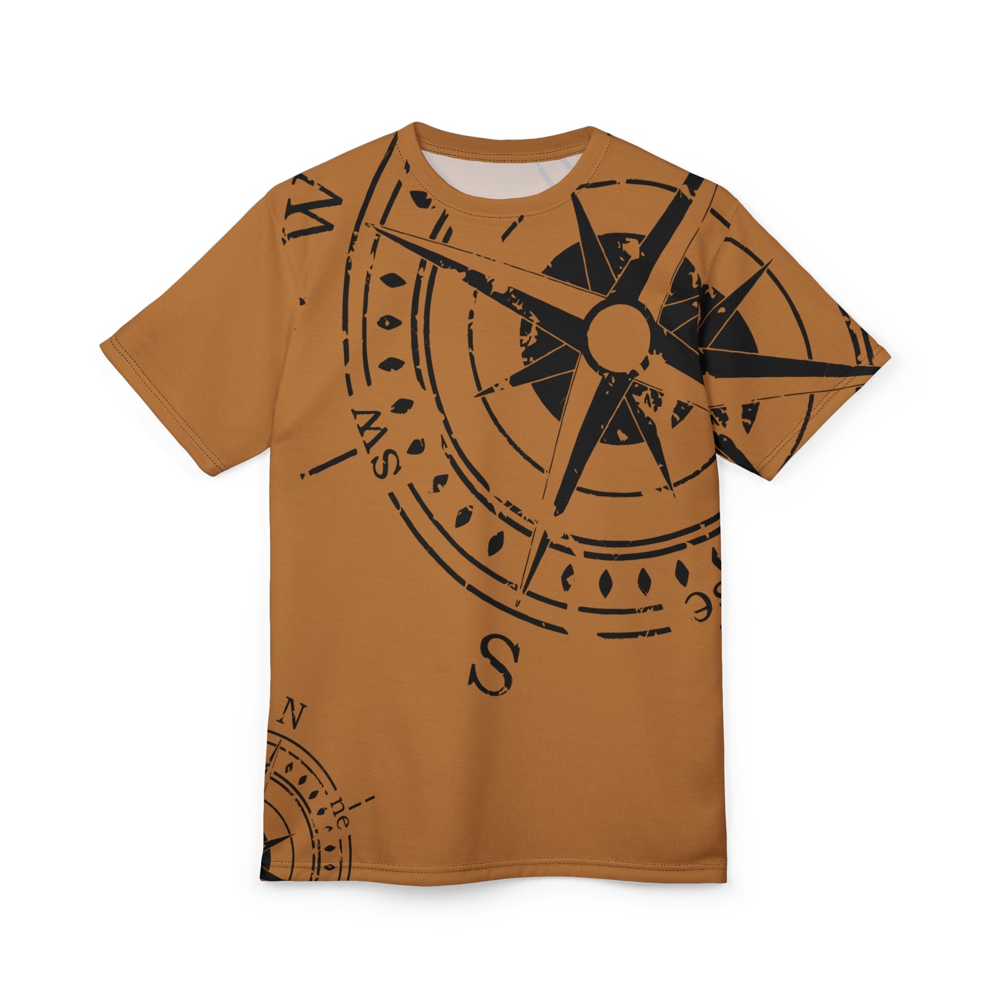 TF - Compass Abstract - Light Brown - Unisex Cut & Sew Tee (AOP)