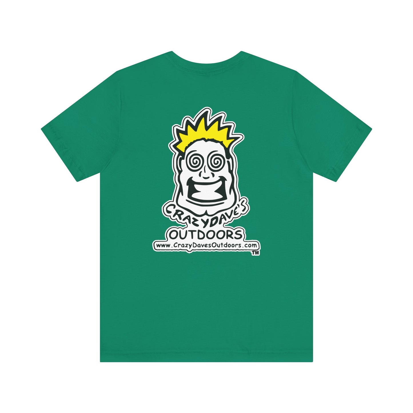 Crazy Daves Outdoors Logo Front and Back- Tee - Front- Unisex Jersey Short Sleeve Tee