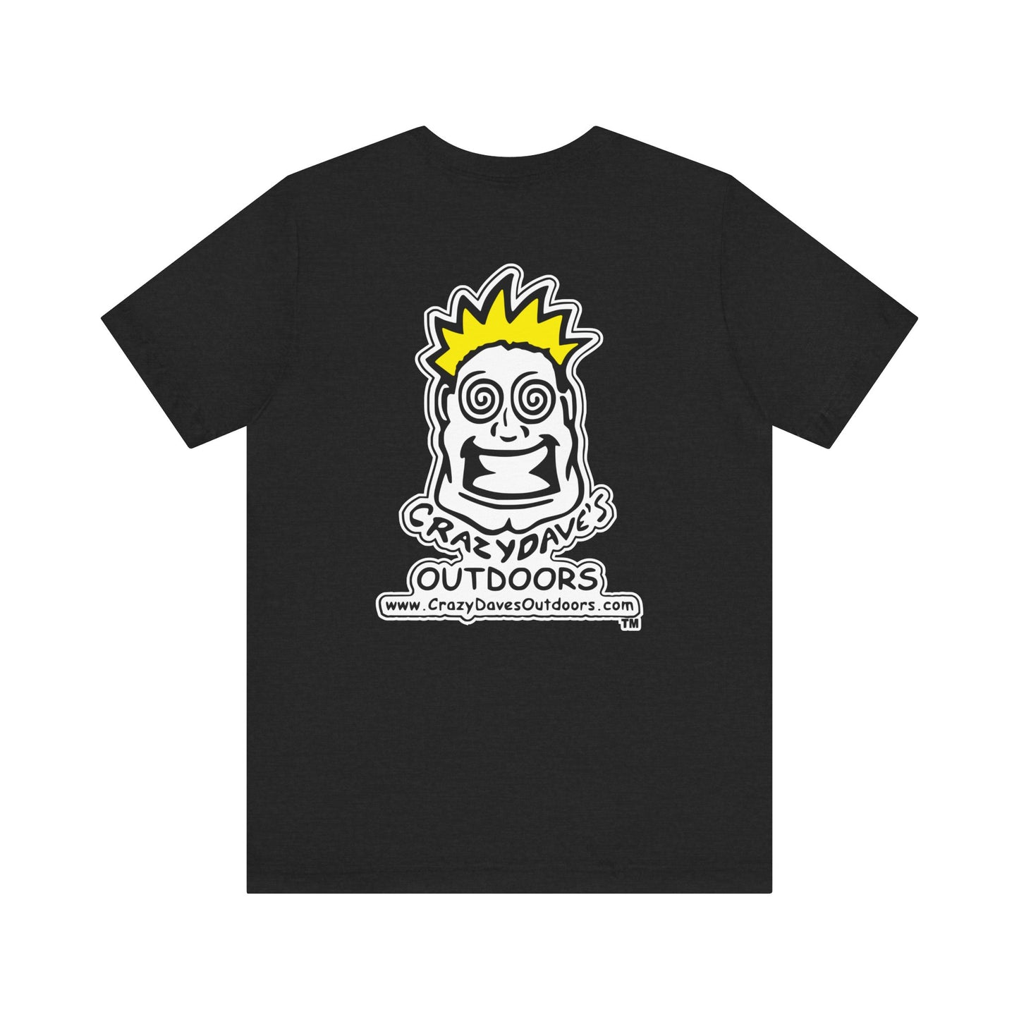 Crazy Daves Outdoors Logo Front and Back- Tee - Front- Unisex Jersey Short Sleeve Tee