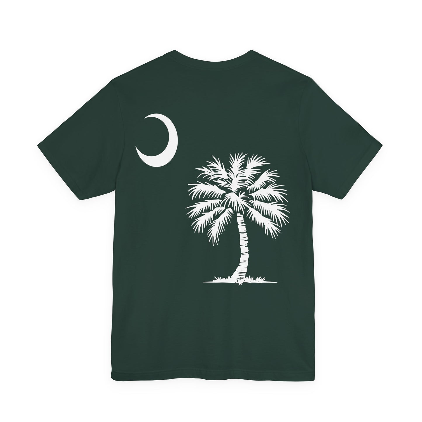Palmetto Tree and Crescent - Front and Back Print - Unisex Jersey Short Sleeve Tee