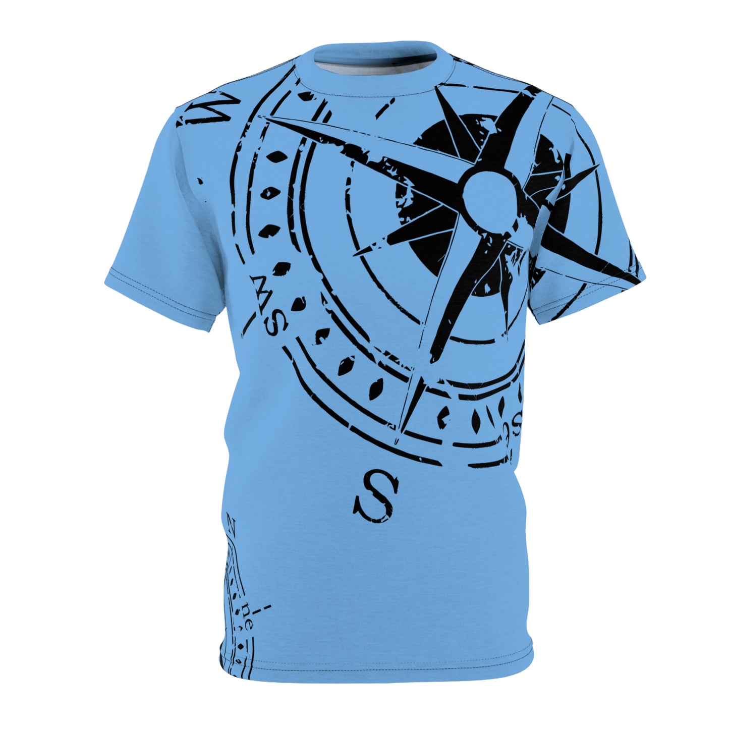 TF - Compass Abstract - Light Blue - Unisex Cut & Sew Tee (AOP)