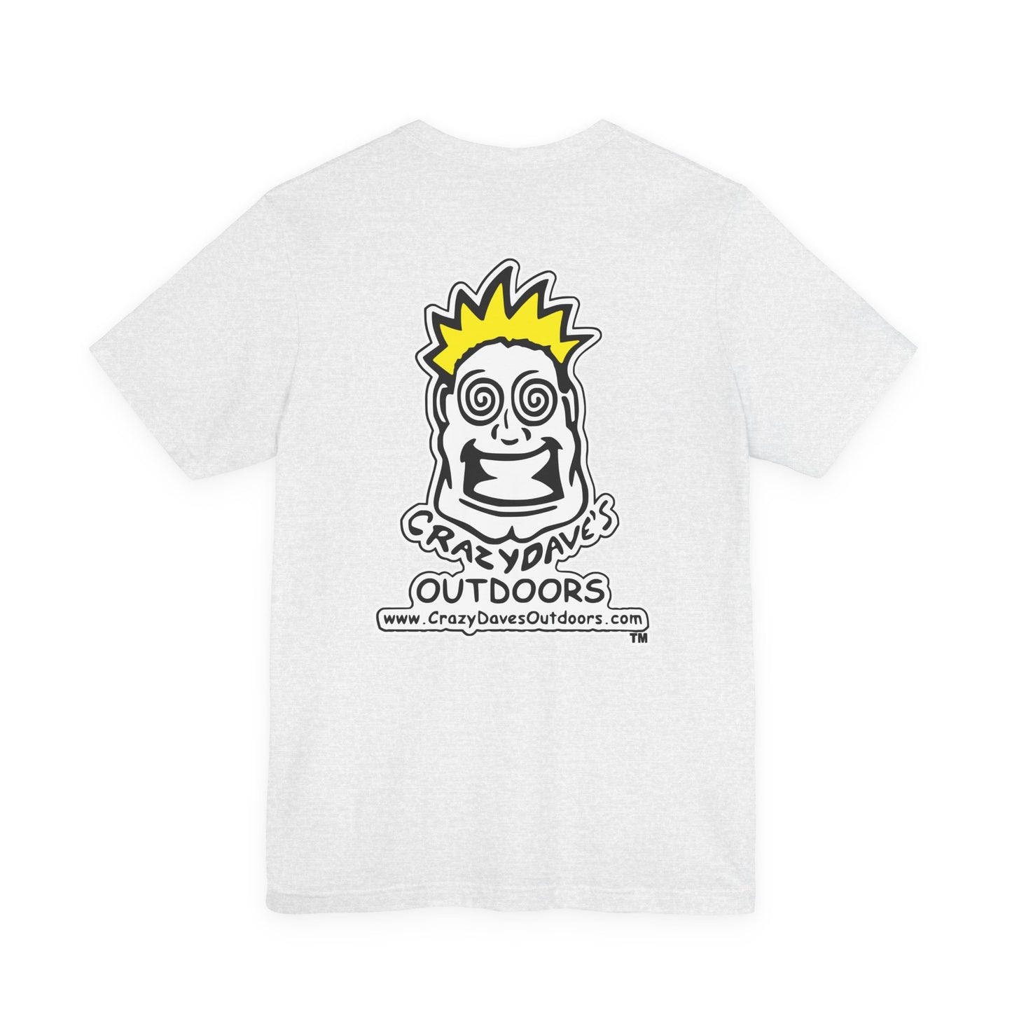 Crazy Daves Outdoors Logo Front and Back- Tee - Front- Unisex Jersey Short Sleeve Tee