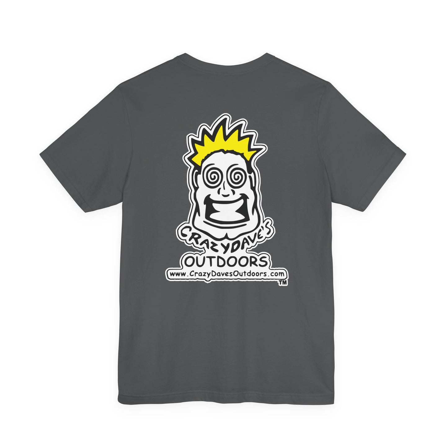 Crazy Daves Outdoors Logo Front and Back- Tee - Front- Unisex Jersey Short Sleeve Tee