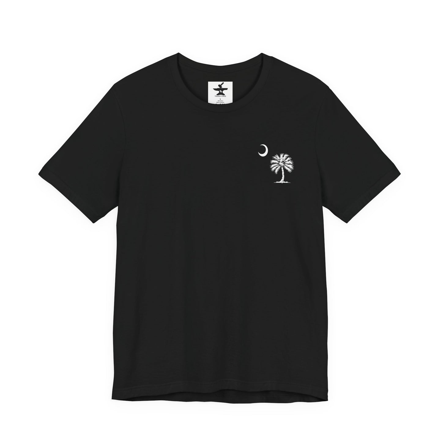 Palmetto Tree and Crescent - Front and Back Print - Unisex Jersey Short Sleeve Tee