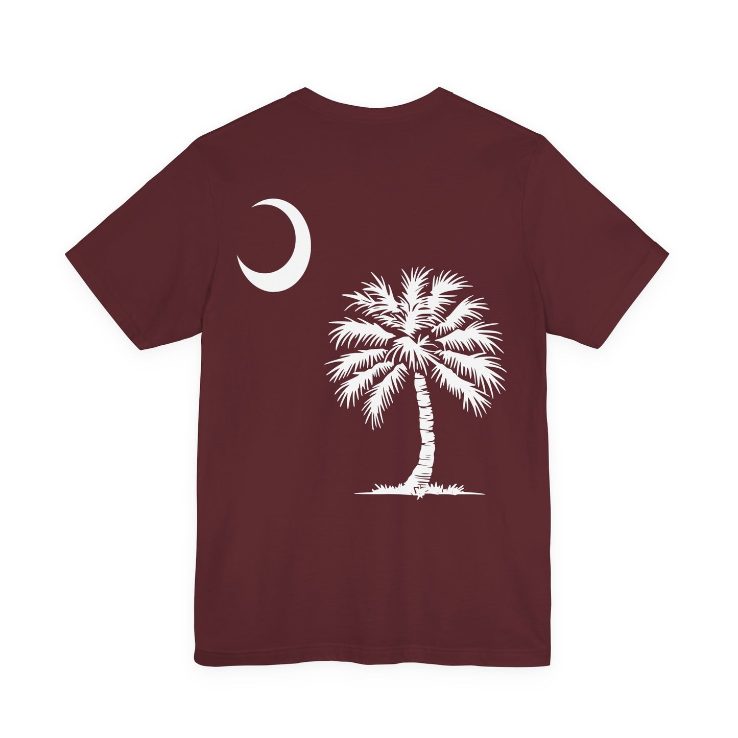 Palmetto Tree and Crescent - Front and Back Print - Unisex Jersey Short Sleeve Tee