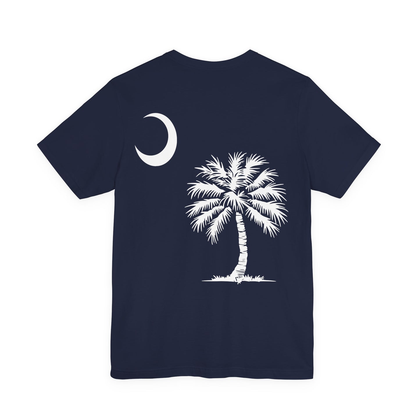 Palmetto Tree and Crescent - Front and Back Print - Unisex Jersey Short Sleeve Tee