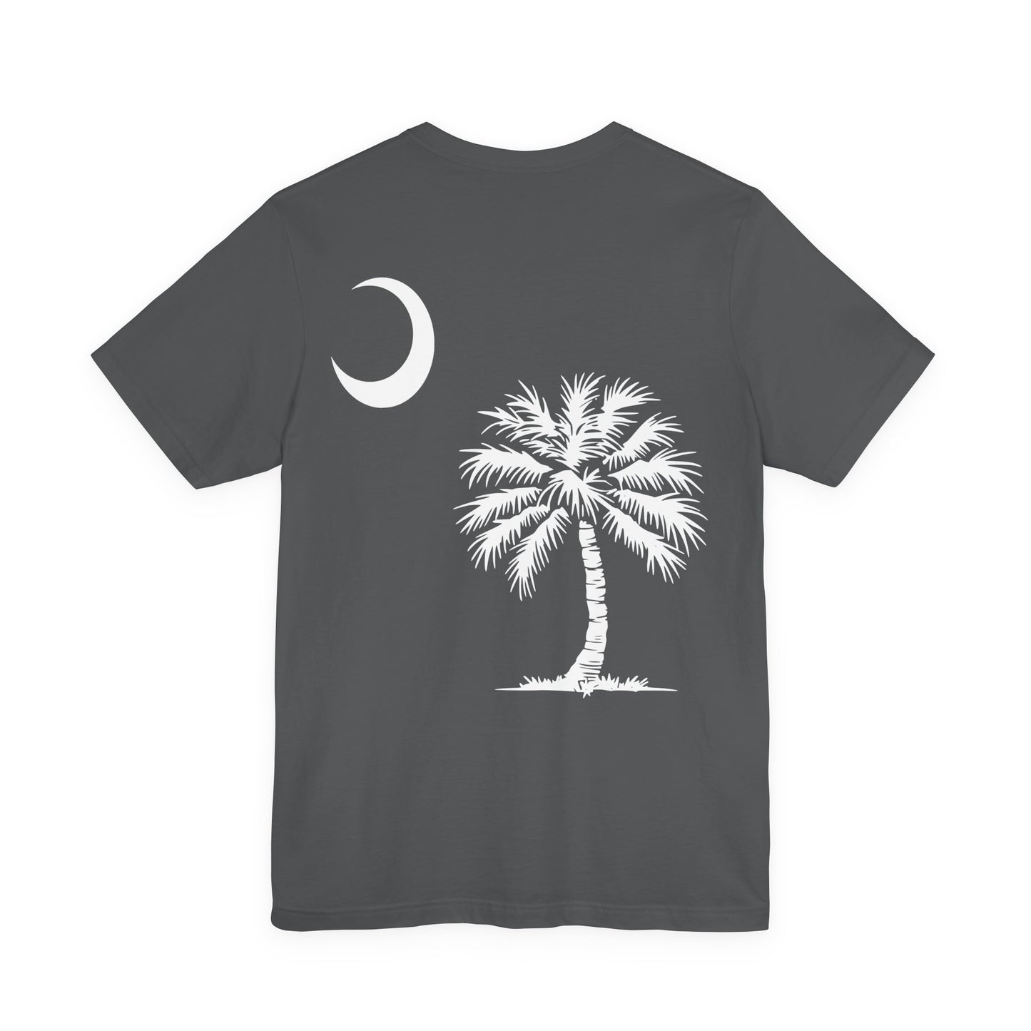 Palmetto Tree and Crescent - Front and Back Print - Unisex Jersey Short Sleeve Tee