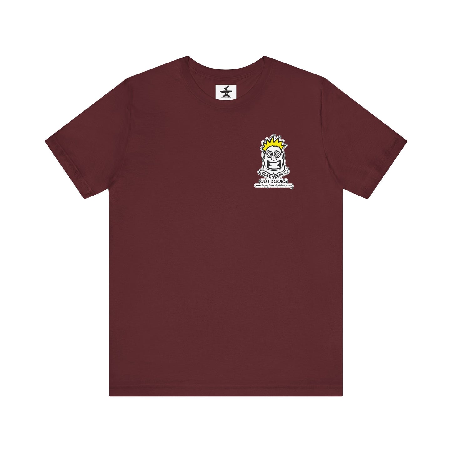 Crazy Daves Outdoors Logo Front and Back- Tee - Front- Unisex Jersey Short Sleeve Tee