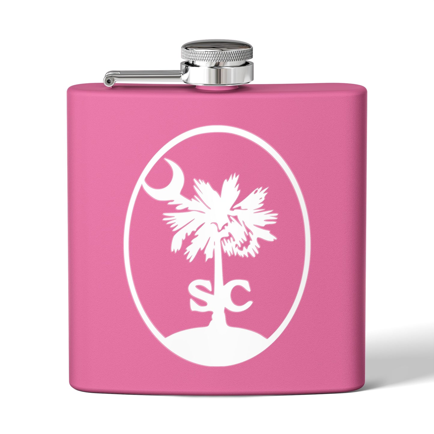 CDO - Palmetto and Crescent in an Oval - Stainless Steel Flask | Perfect Gift for Groomsmen, Travel, Weddings, Outdoor Adventures, Tailgating
