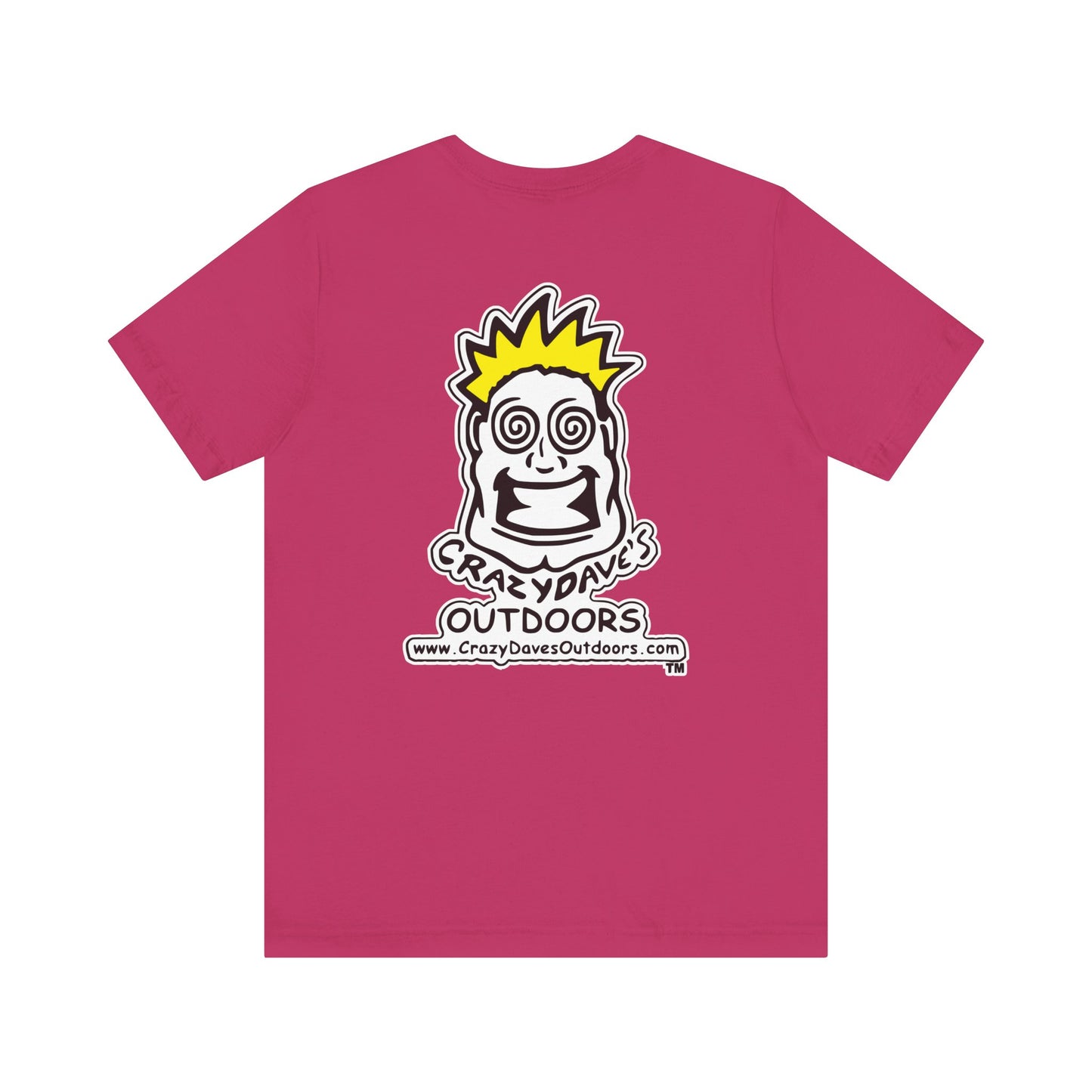Crazy Daves Outdoors Logo Front and Back- Tee - Front- Unisex Jersey Short Sleeve Tee