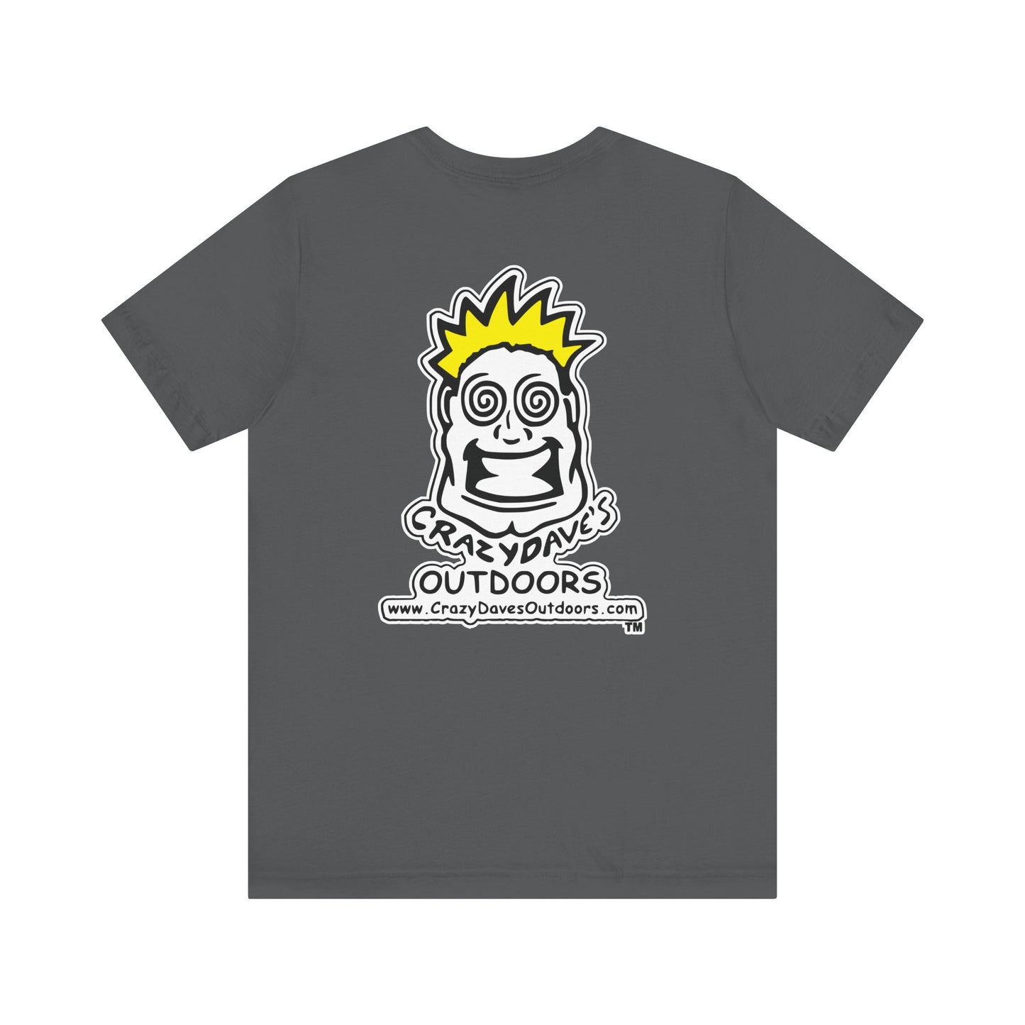 Crazy Daves Outdoors Logo Front and Back- Tee - Front- Unisex Jersey Short Sleeve Tee