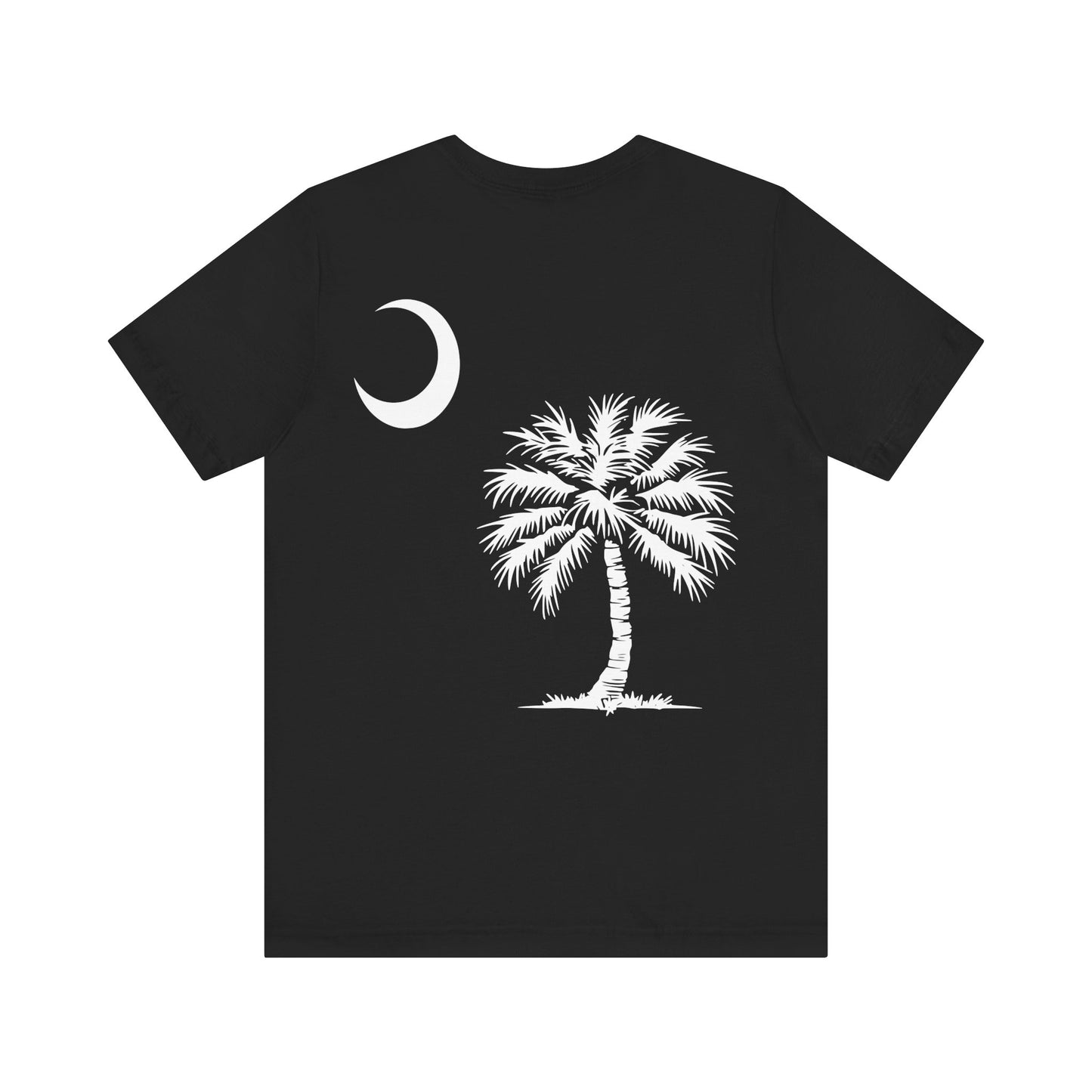 Palmetto Tree and Crescent - Front and Back Print - Unisex Jersey Short Sleeve Tee