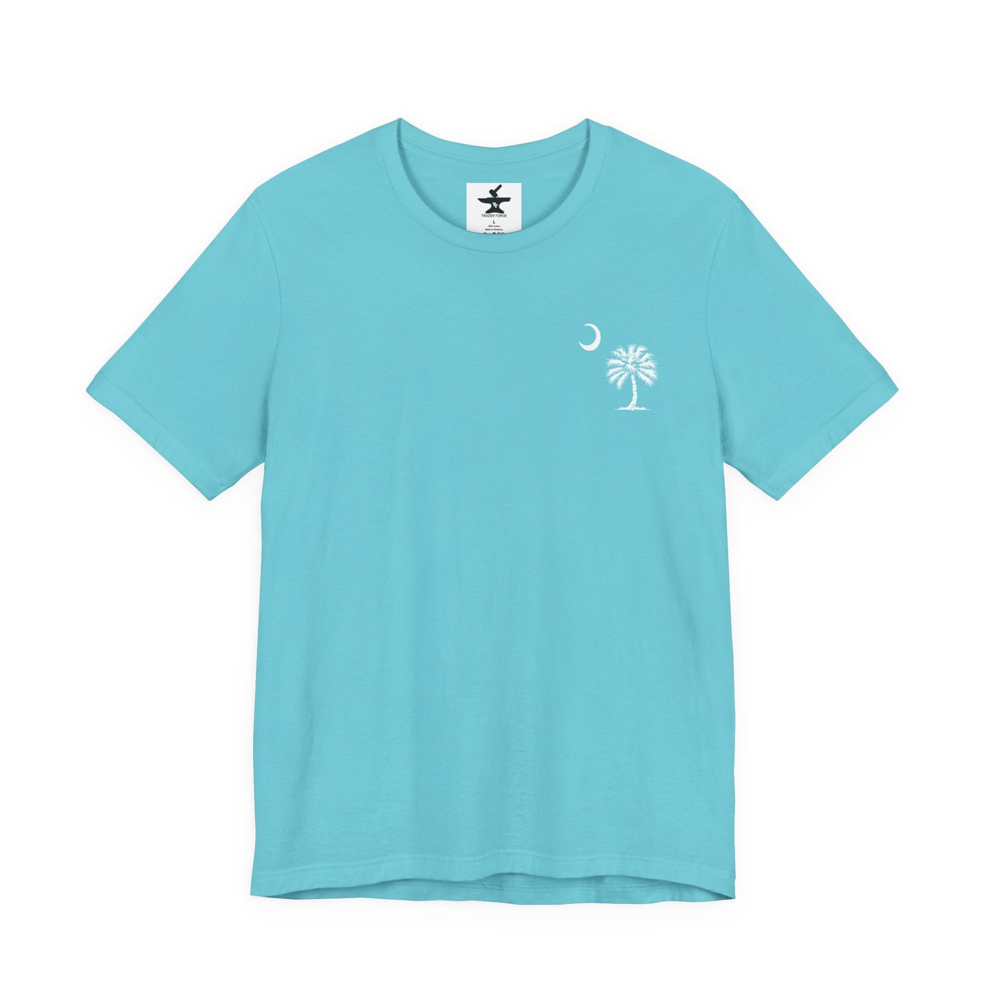 Palmetto Tree and Crescent - Front and Back Print - Unisex Jersey Short Sleeve Tee