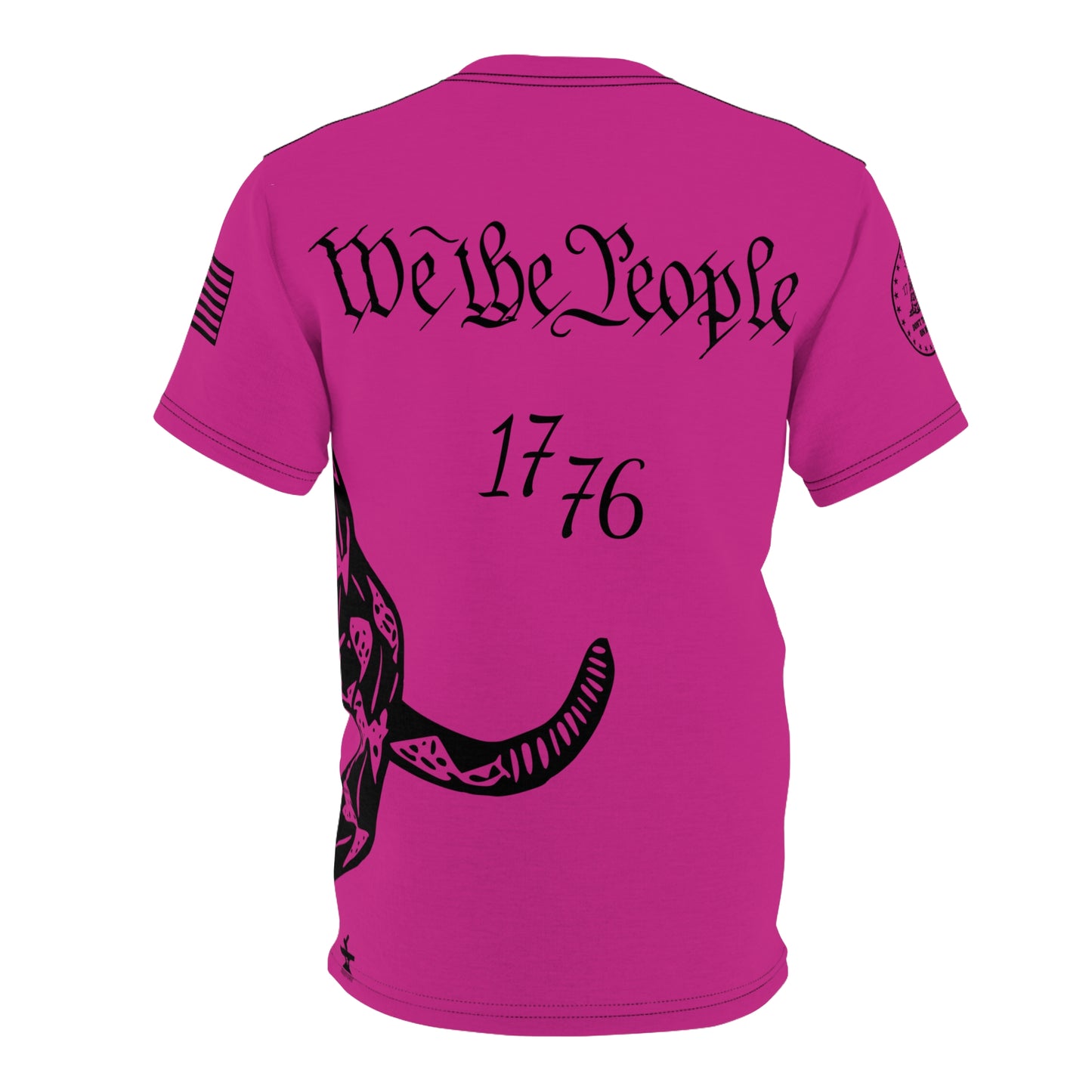 TF - We The People -Dont Tread On Me Abstract Tee - Pink- Unisex Cut & Sew Tee (AOP)
