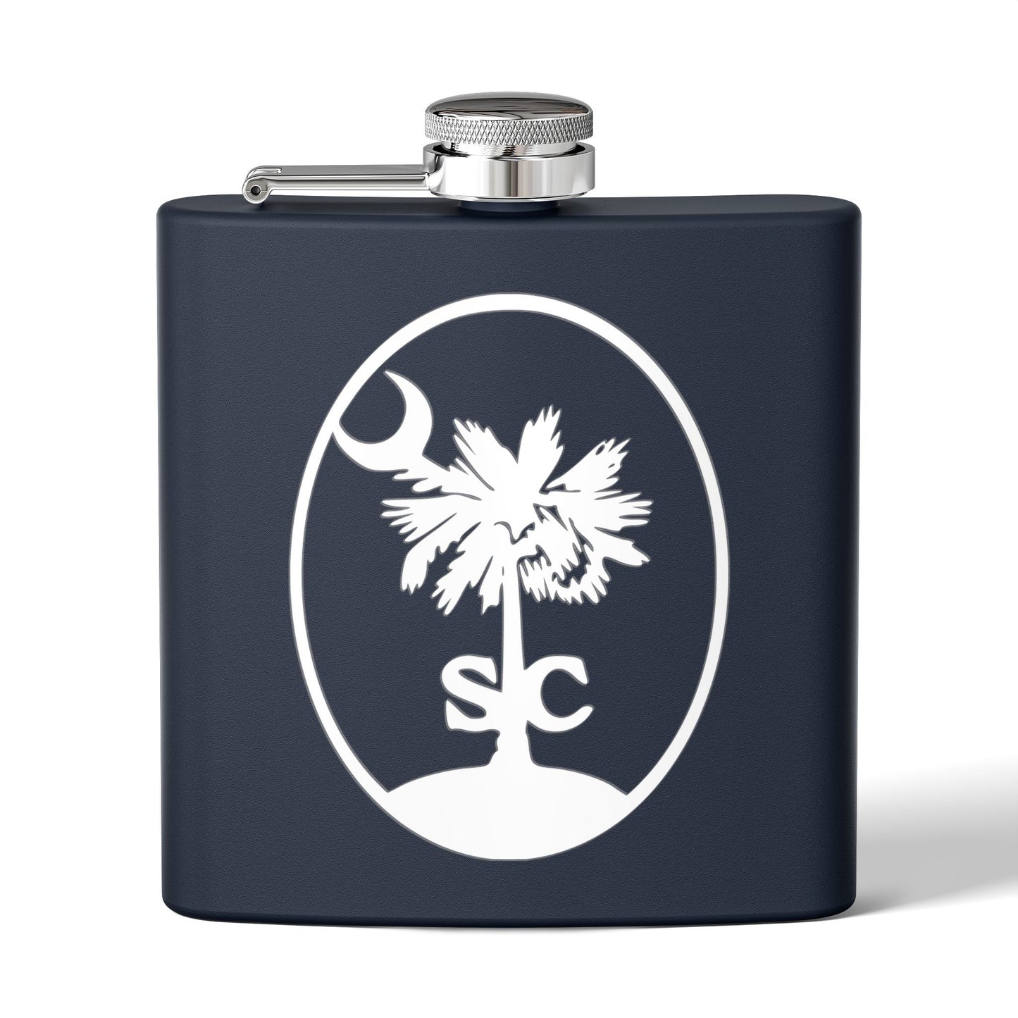 CDO - Palmetto and Crescent in an Oval - Stainless Steel Flask | Perfect Gift for Groomsmen, Travel, Weddings, Outdoor Adventures, Tailgating