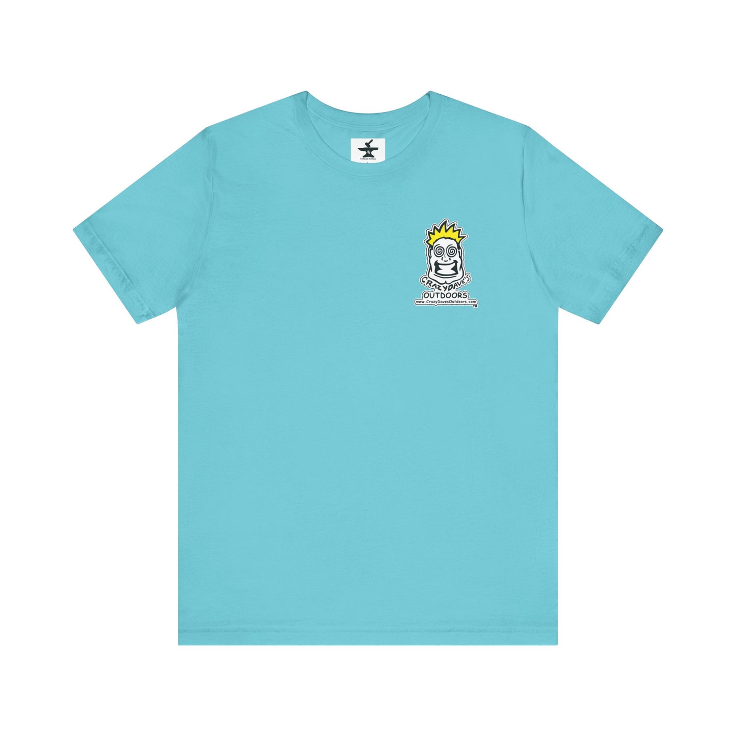 Crazy Daves Outdoors Logo Front and Back- Tee - Front- Unisex Jersey Short Sleeve Tee