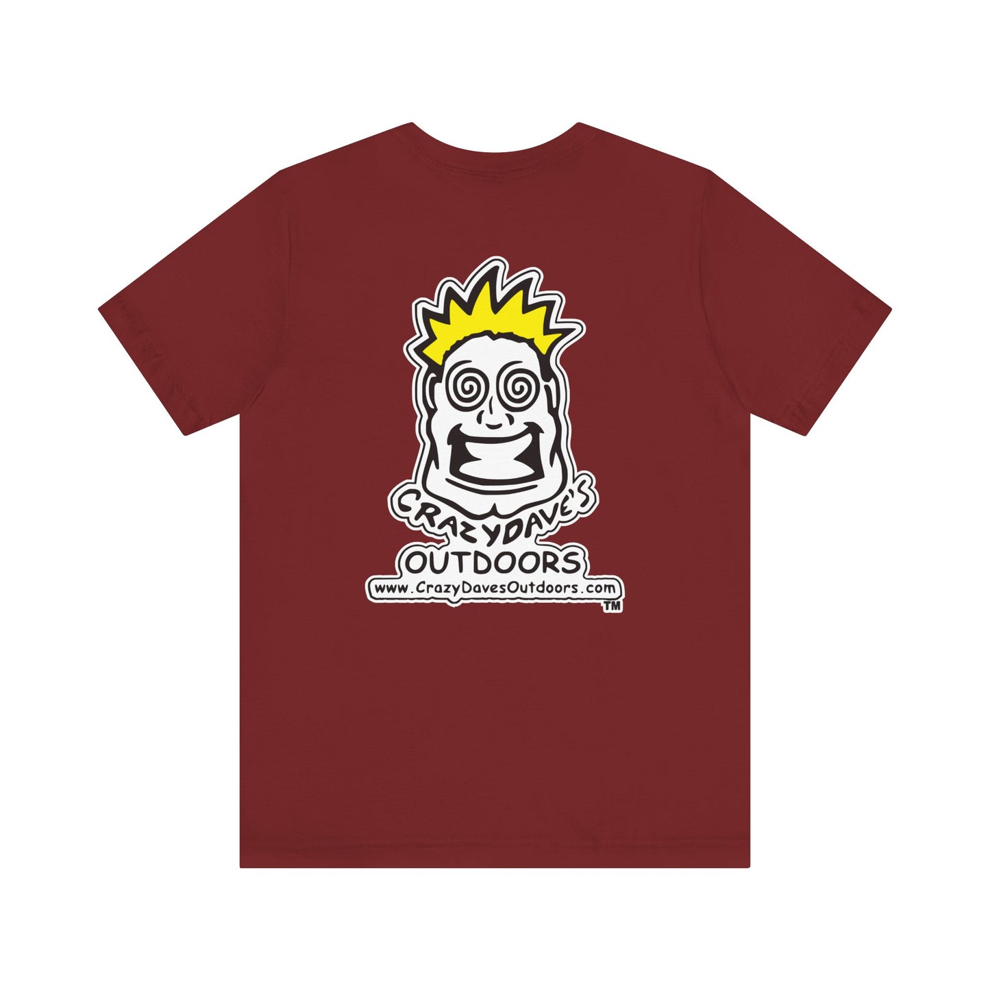 Crazy Daves Outdoors Logo Front and Back- Tee - Front- Unisex Jersey Short Sleeve Tee