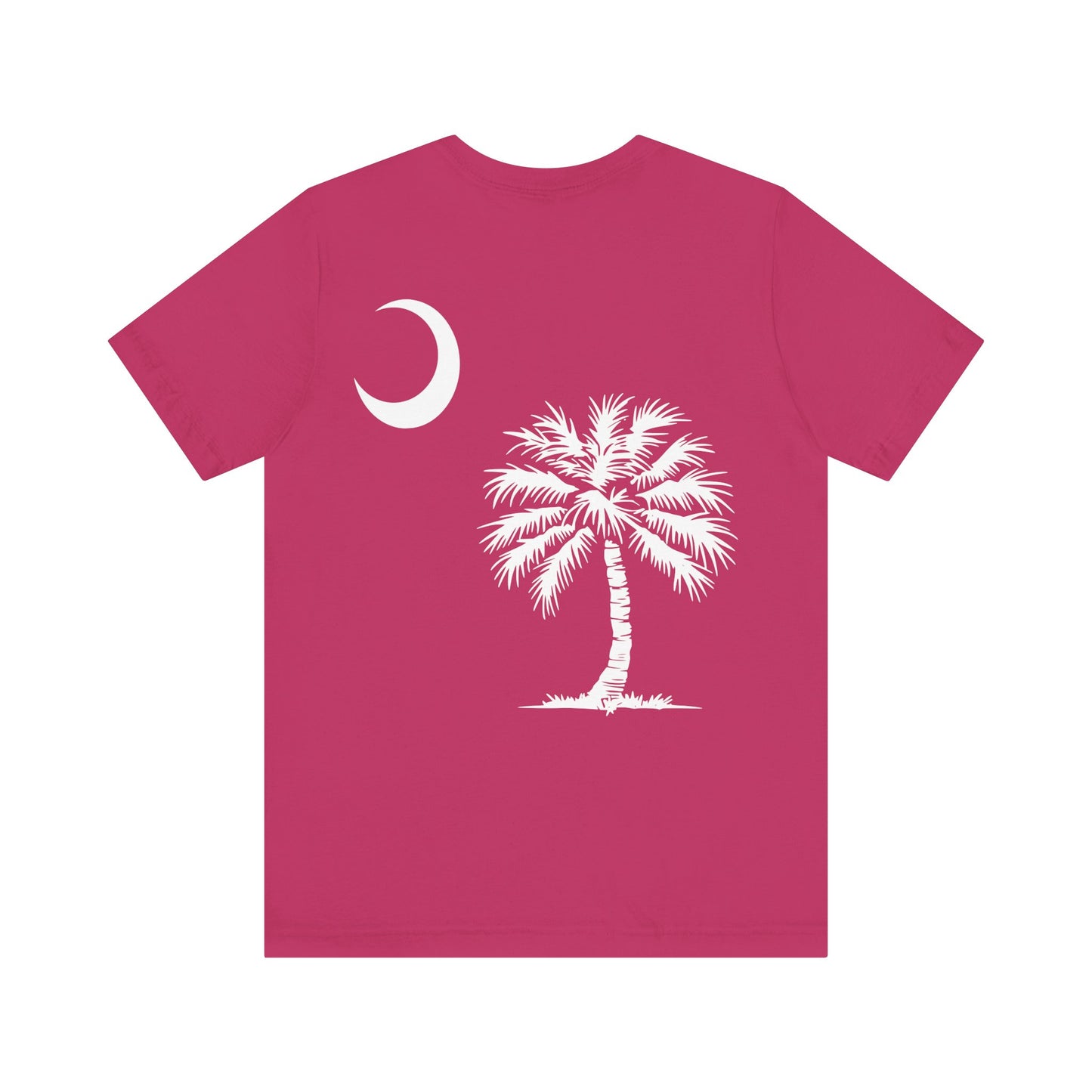 Palmetto Tree and Crescent - Front and Back Print - Unisex Jersey Short Sleeve Tee