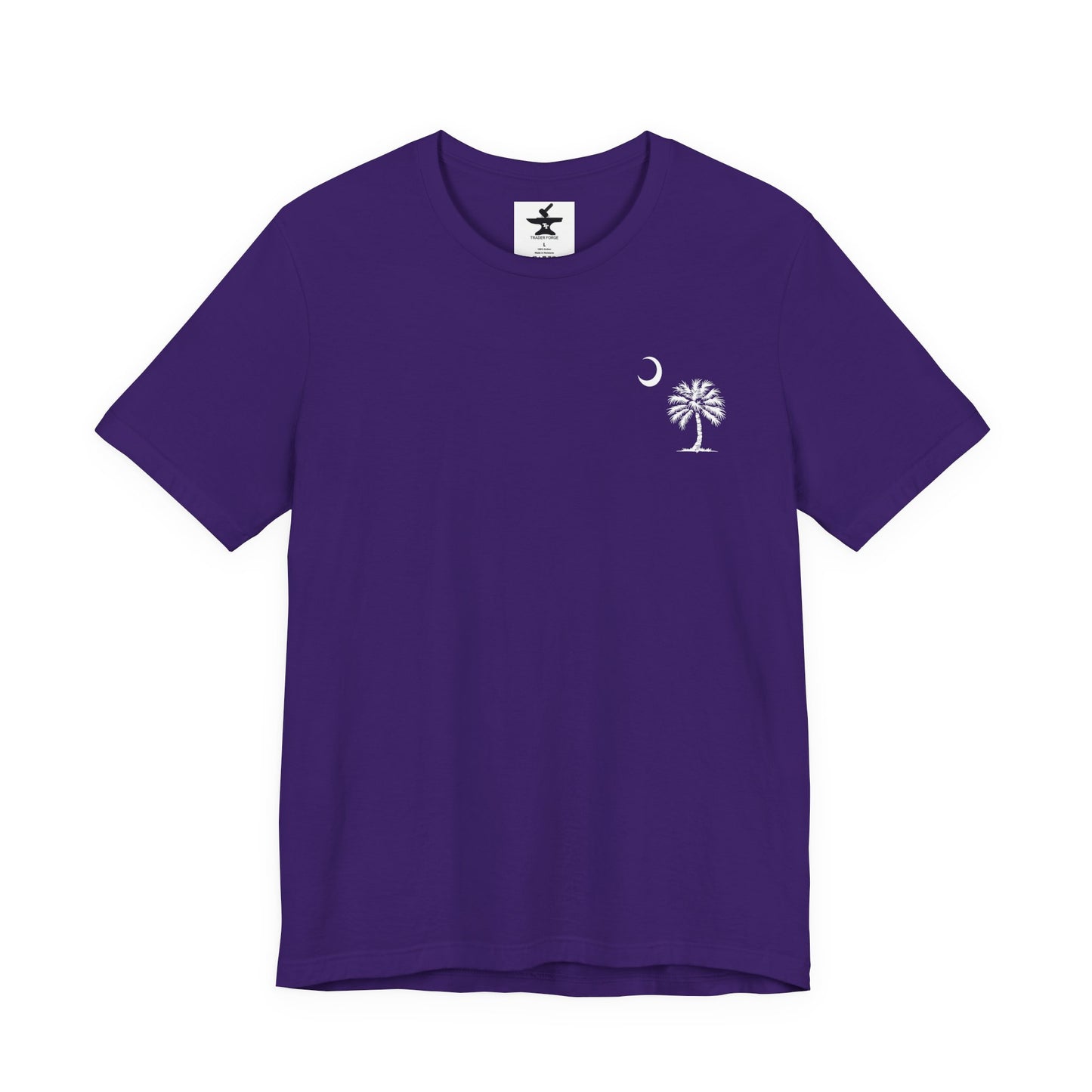 Palmetto Tree and Crescent - Front and Back Print - Unisex Jersey Short Sleeve Tee