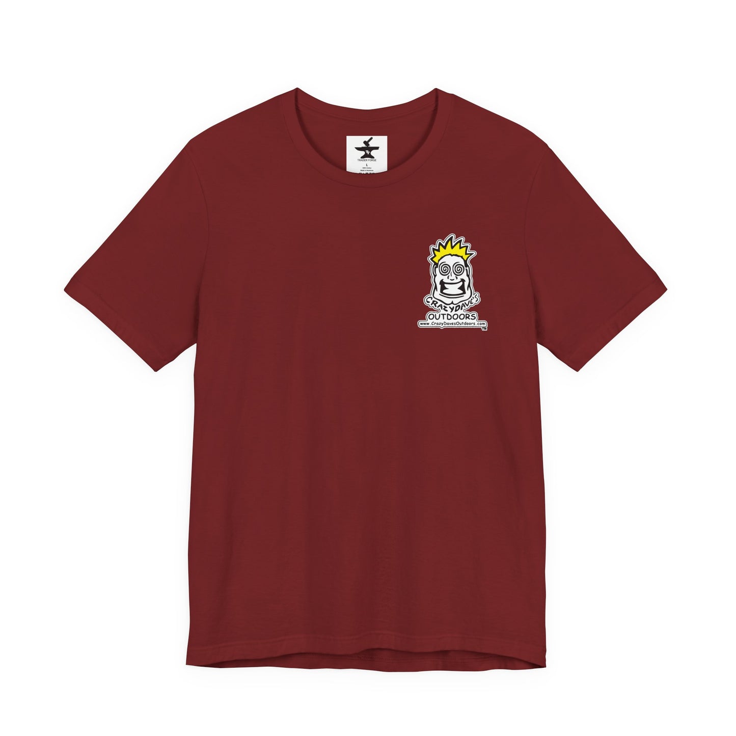Crazy Daves Outdoors Logo Front and Back- Tee - Front- Unisex Jersey Short Sleeve Tee