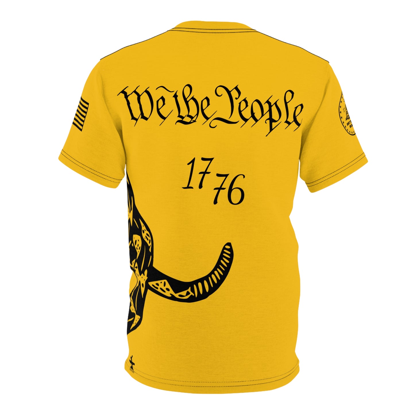 TF - We The People -Dont Tread On Me Abstract Tee - Yellow - Unisex Cut & Sew Tee (AOP)