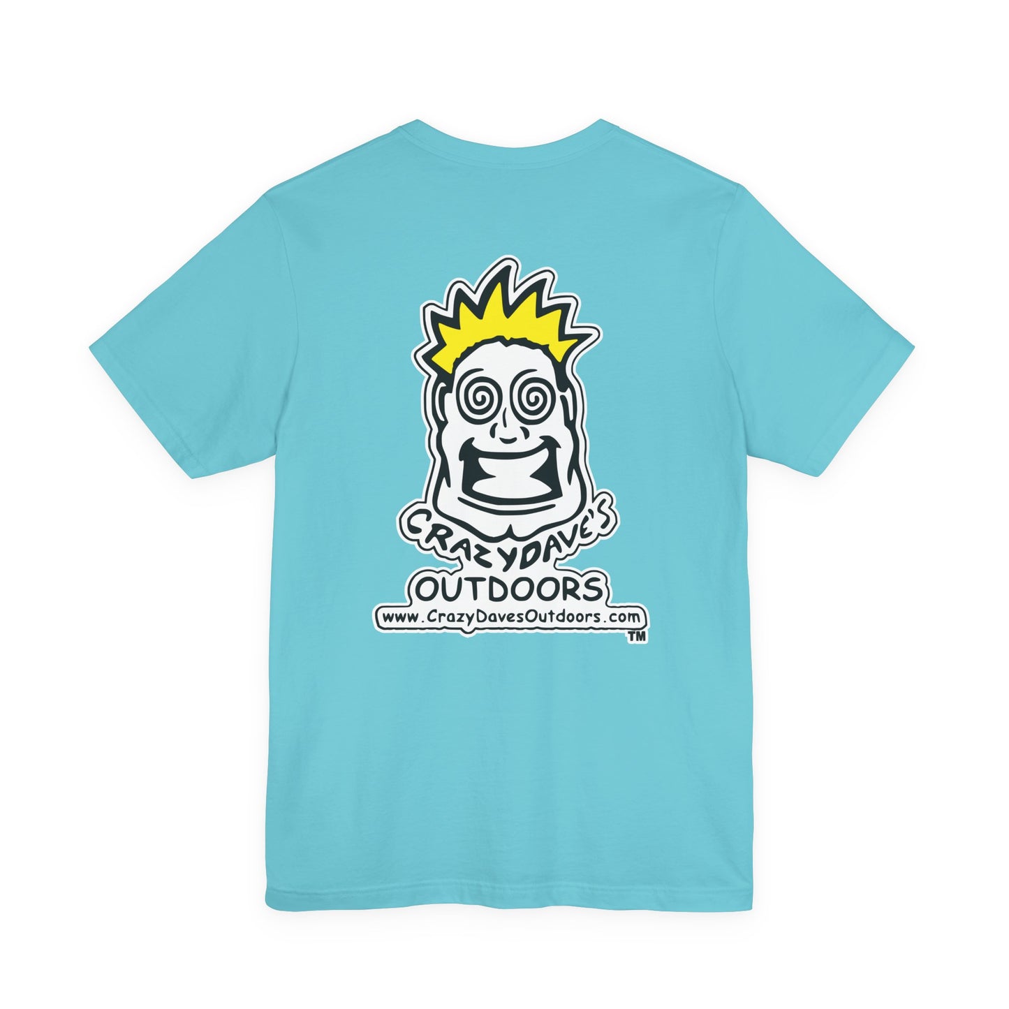 Crazy Daves Outdoors Logo Front and Back- Tee - Front- Unisex Jersey Short Sleeve Tee