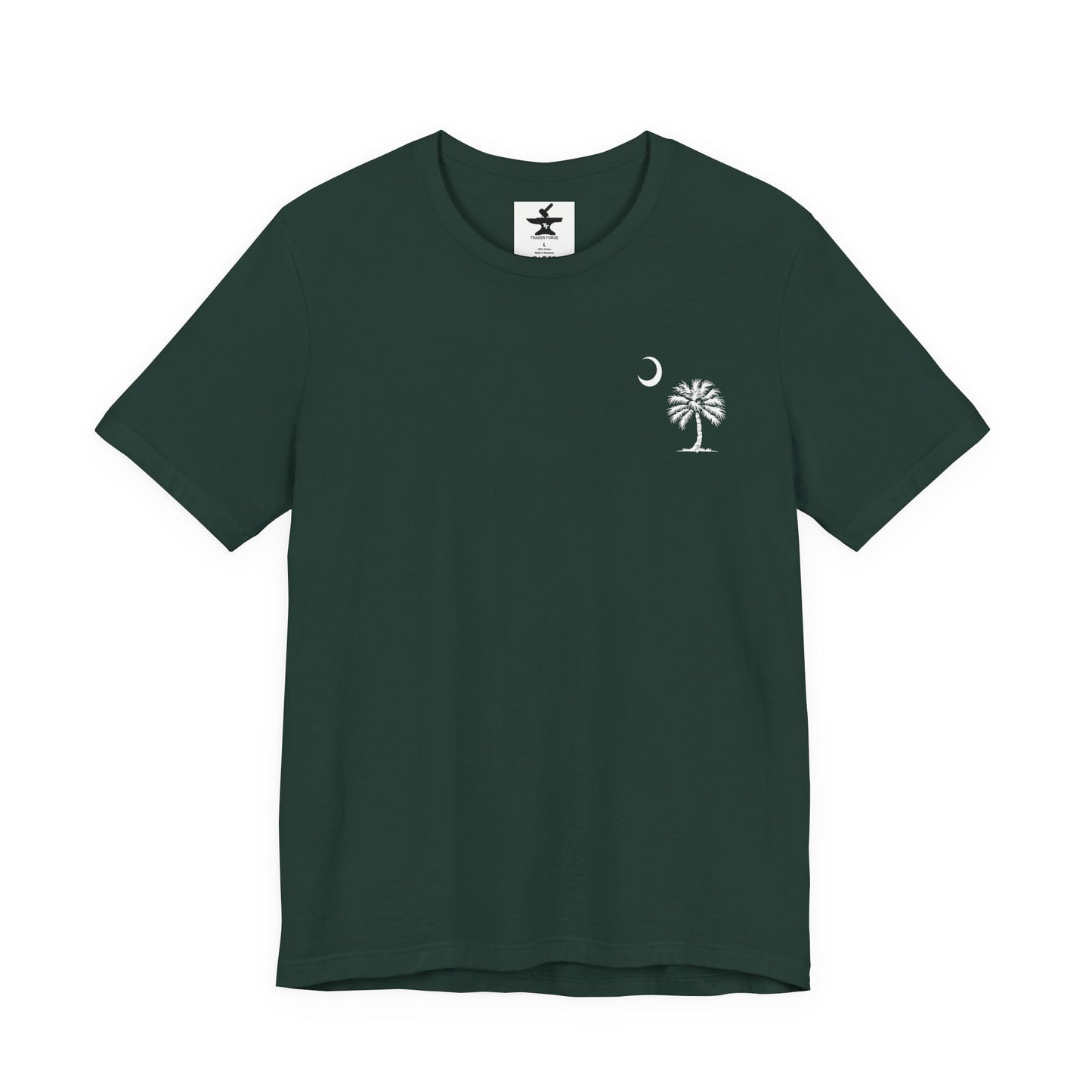 Palmetto Tree and Crescent - Front and Back Print - Unisex Jersey Short Sleeve Tee