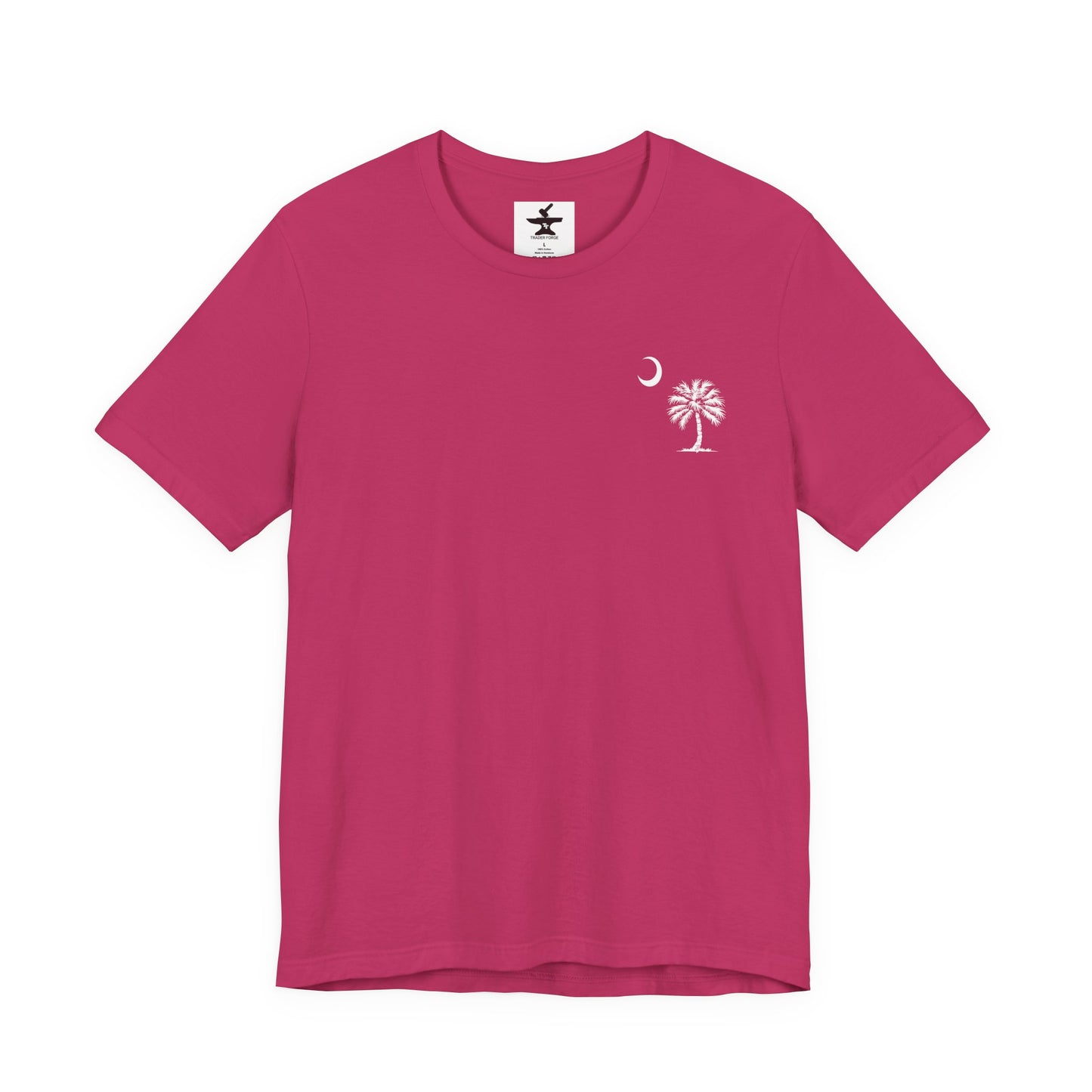 Palmetto Tree and Crescent - Front and Back Print - Unisex Jersey Short Sleeve Tee