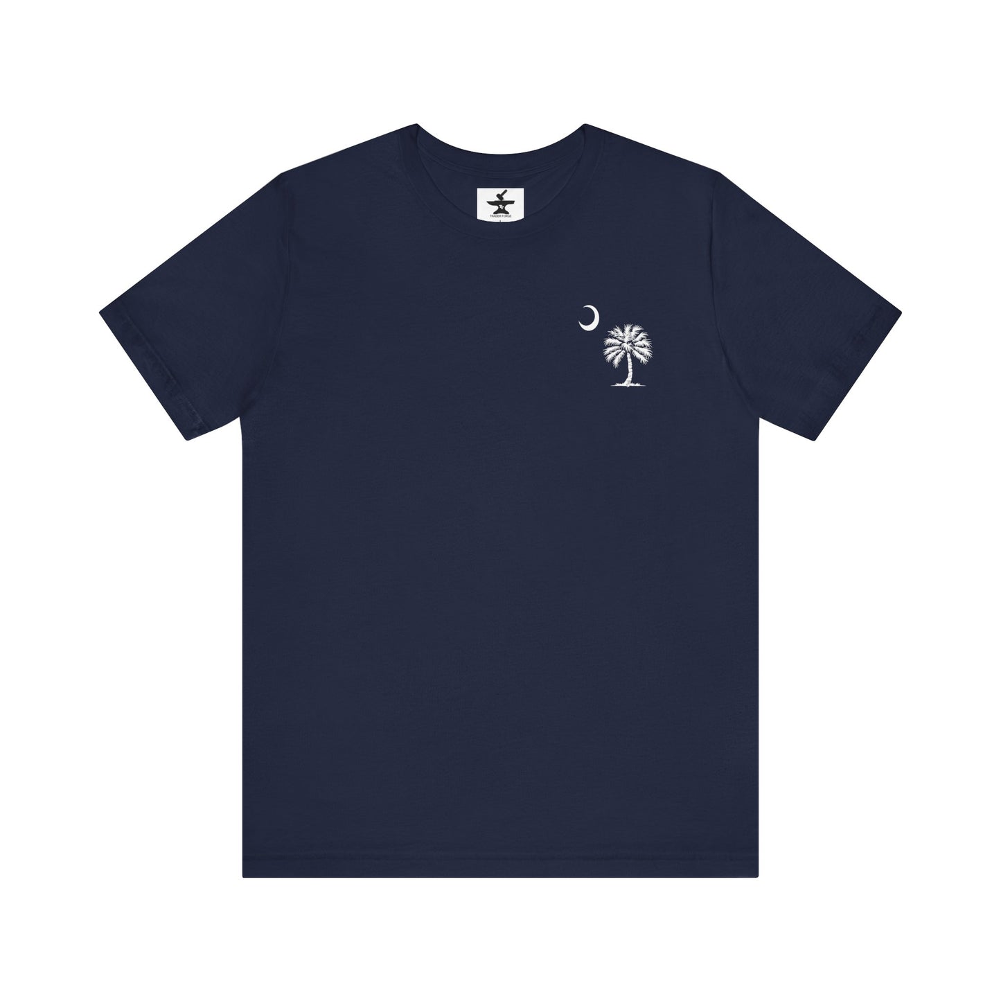 Palmetto Tree and Crescent - Front and Back Print - Unisex Jersey Short Sleeve Tee
