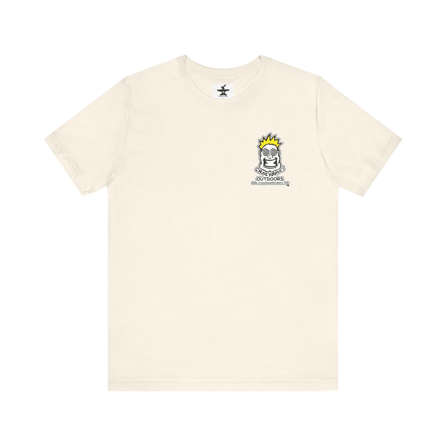 Crazy Daves Outdoors Logo Front and Back- Tee - Front- Unisex Jersey Short Sleeve Tee