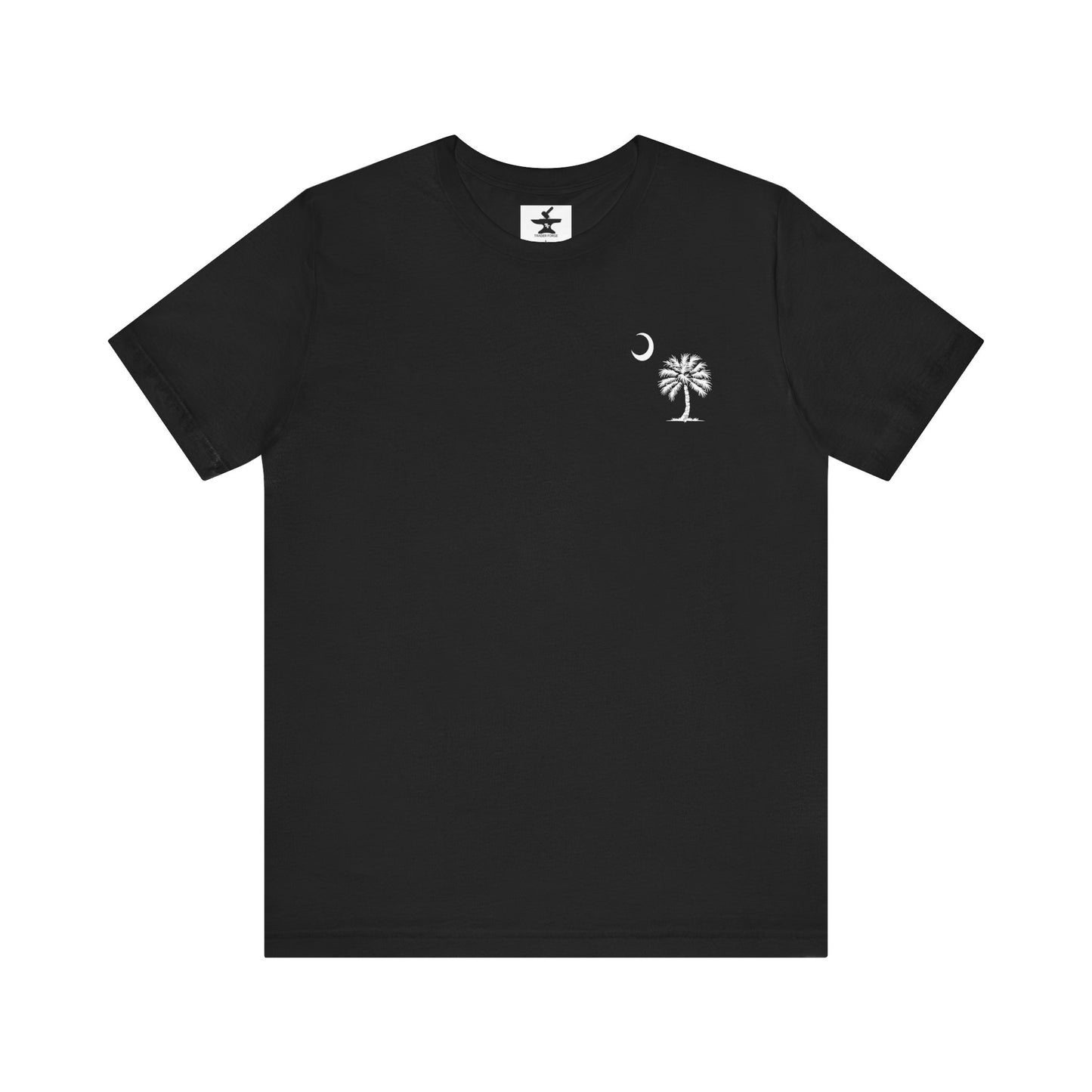 Palmetto Tree and Crescent - Front and Back Print - Unisex Jersey Short Sleeve Tee