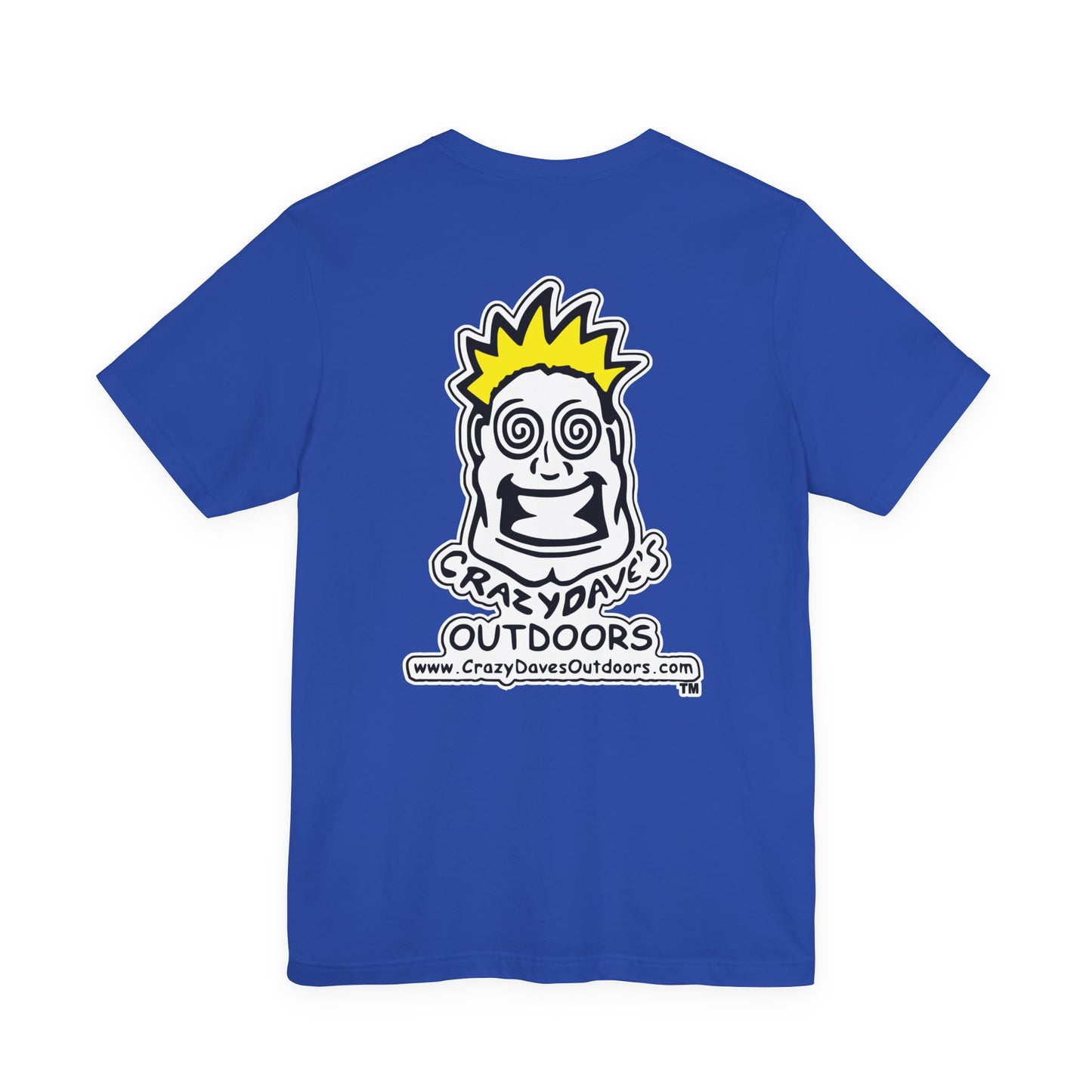 Crazy Daves Outdoors Logo Front and Back- Tee - Front- Unisex Jersey Short Sleeve Tee