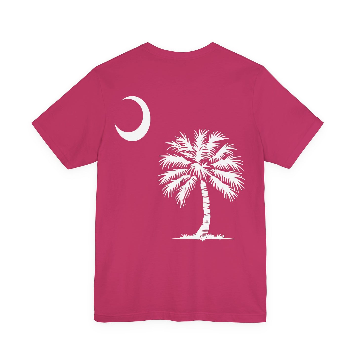 Palmetto Tree and Crescent - Front and Back Print - Unisex Jersey Short Sleeve Tee