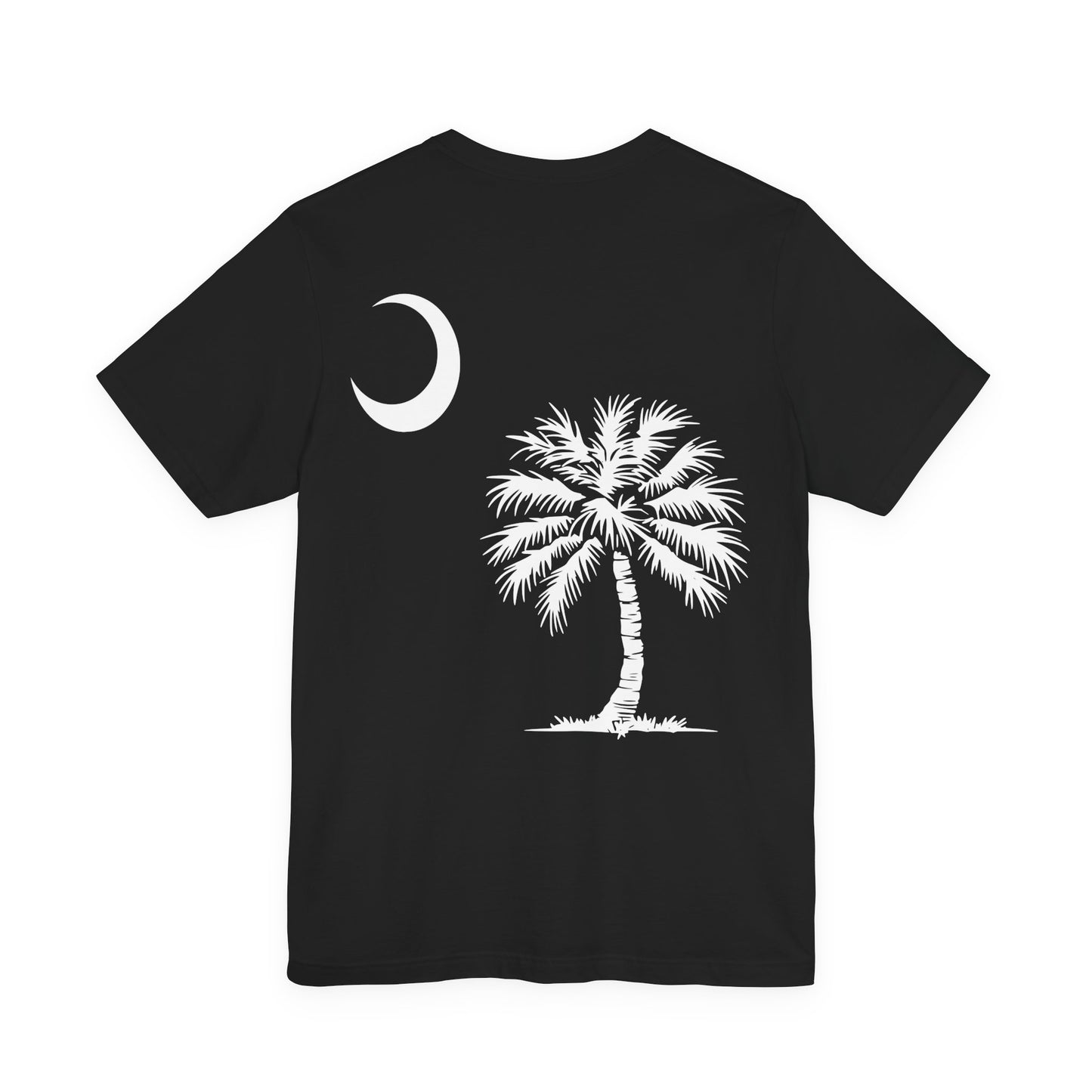 Palmetto Tree and Crescent - Front and Back Print - Unisex Jersey Short Sleeve Tee