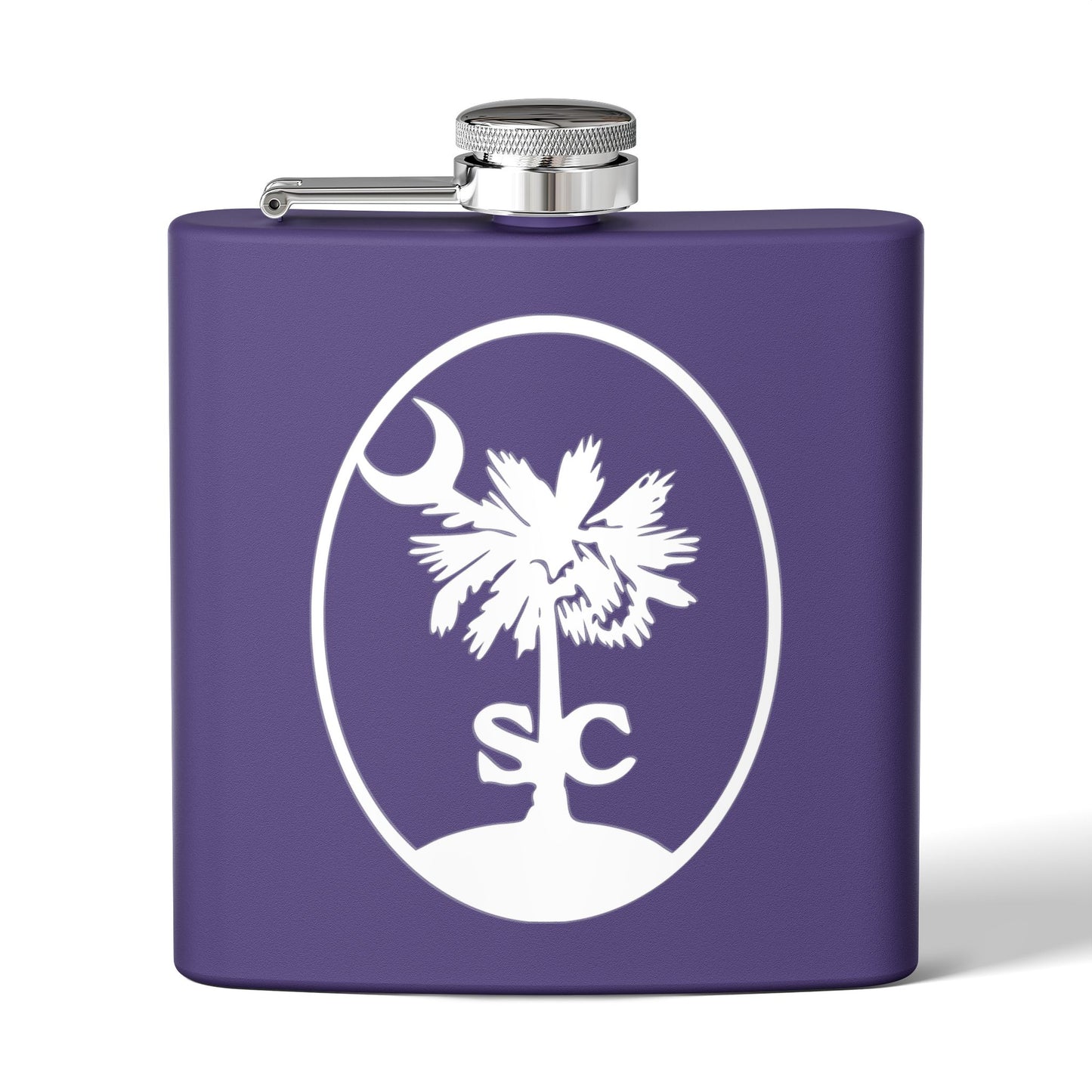 CDO - Palmetto and Crescent in an Oval - Stainless Steel Flask | Perfect Gift for Groomsmen, Travel, Weddings, Outdoor Adventures, Tailgating