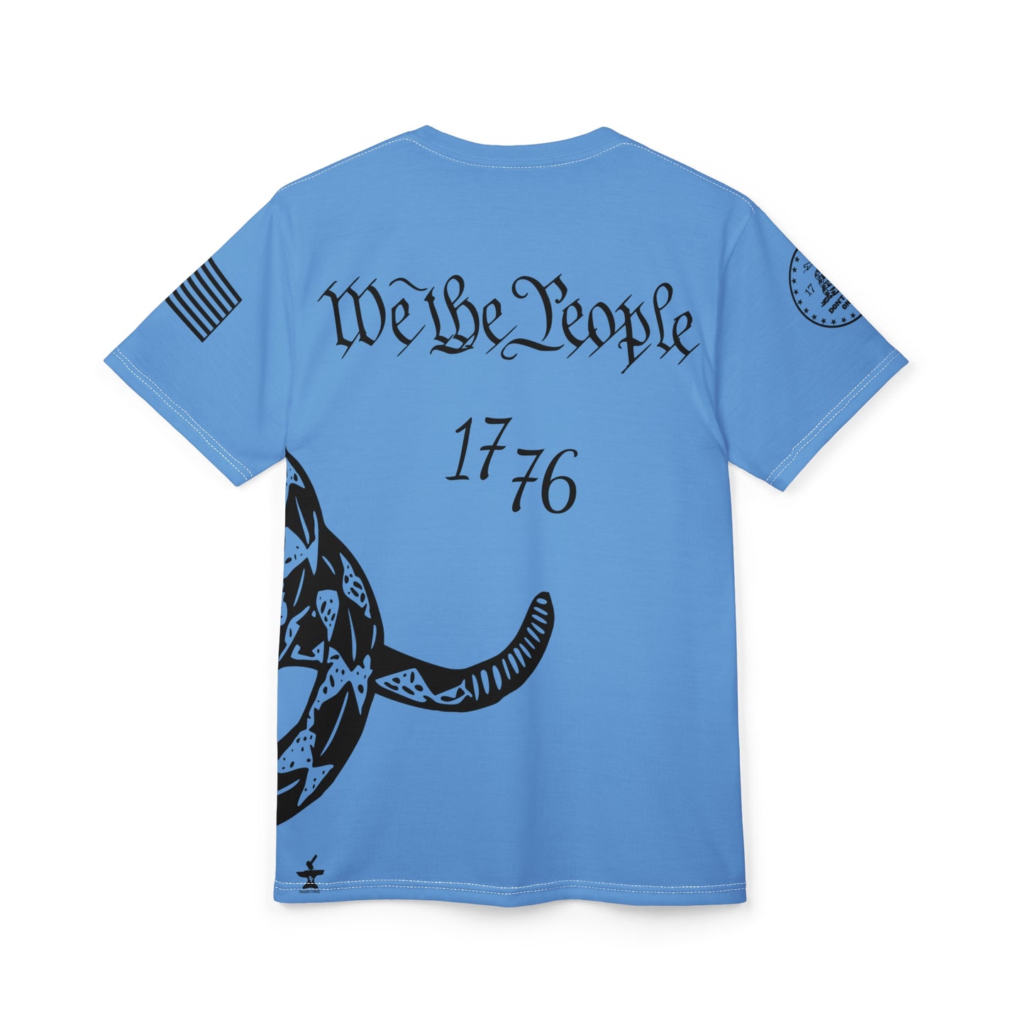 TF - We The People -Dont Tread On Me Abstract Tee - Blue-Unisex Cut & Sew Tee (AOP)