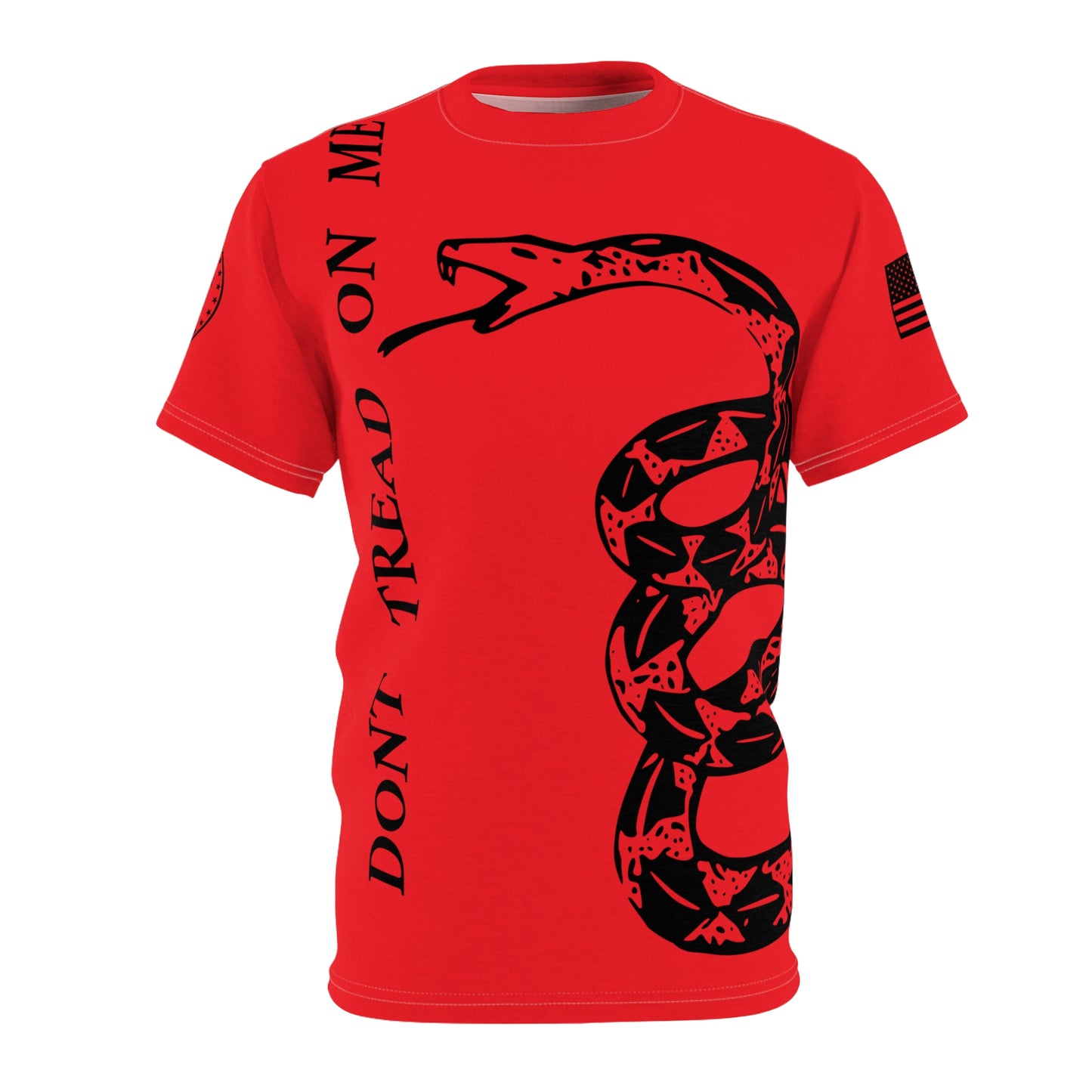TF - We The People -Dont Tread On Me Abstract Tee - Red-Unisex Cut & Sew Tee (AOP)